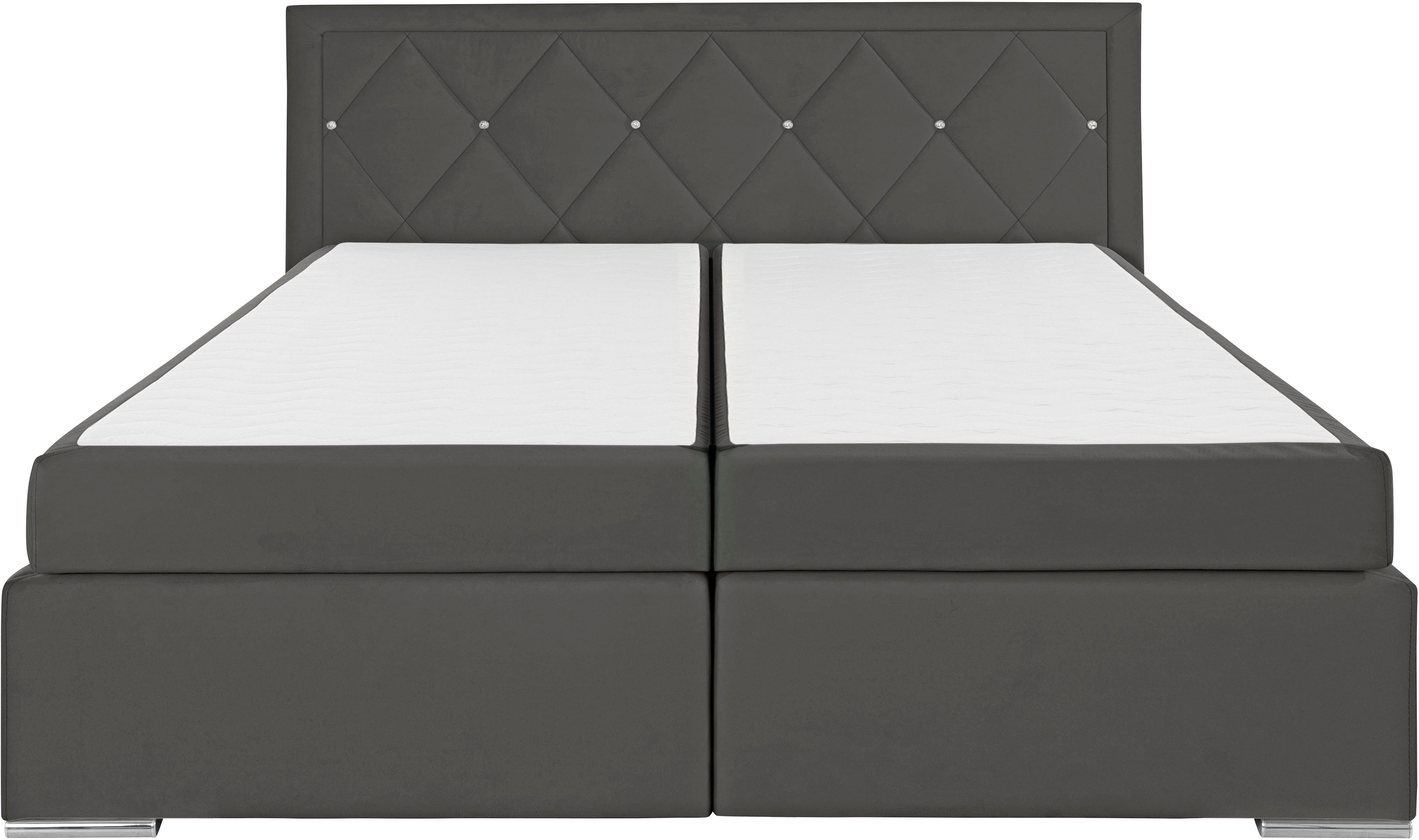 Leonique Boxspring Alfie, bestseller, optioneel met bedlade met strassteentjes in het hoofdbord, h2, h3 en h4 ter keuze