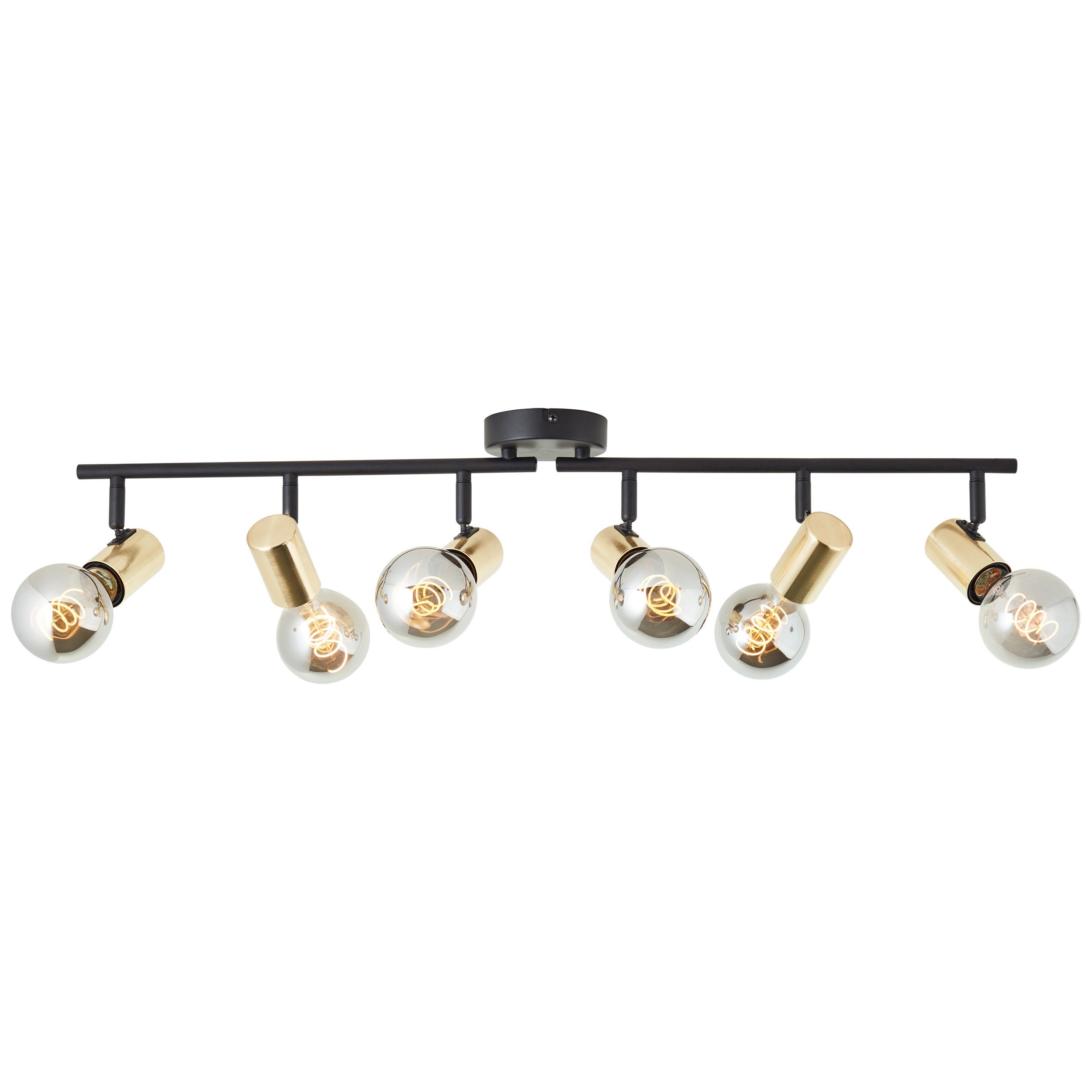 Brilliant Zwart met gouden plafondlamp Kerry 6-lichts 99716-72