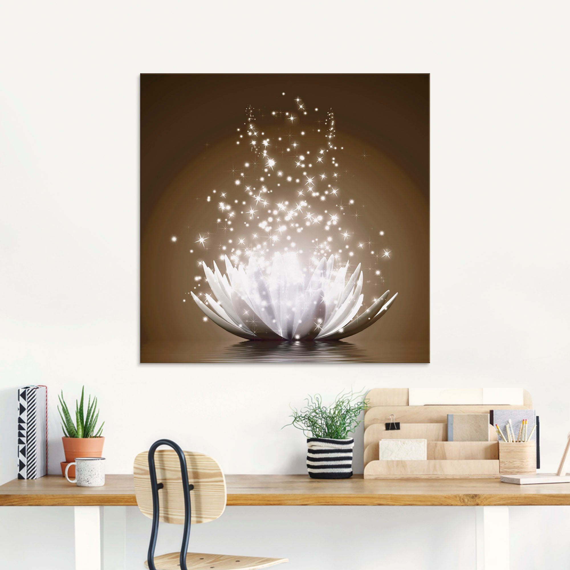 Artland Print op glas Magie van de lotusbloem