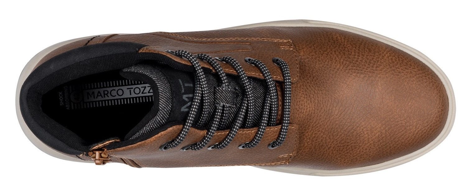 Marco Tozzi Sneakers , veterschoen met zacht gevoerde schachtrand