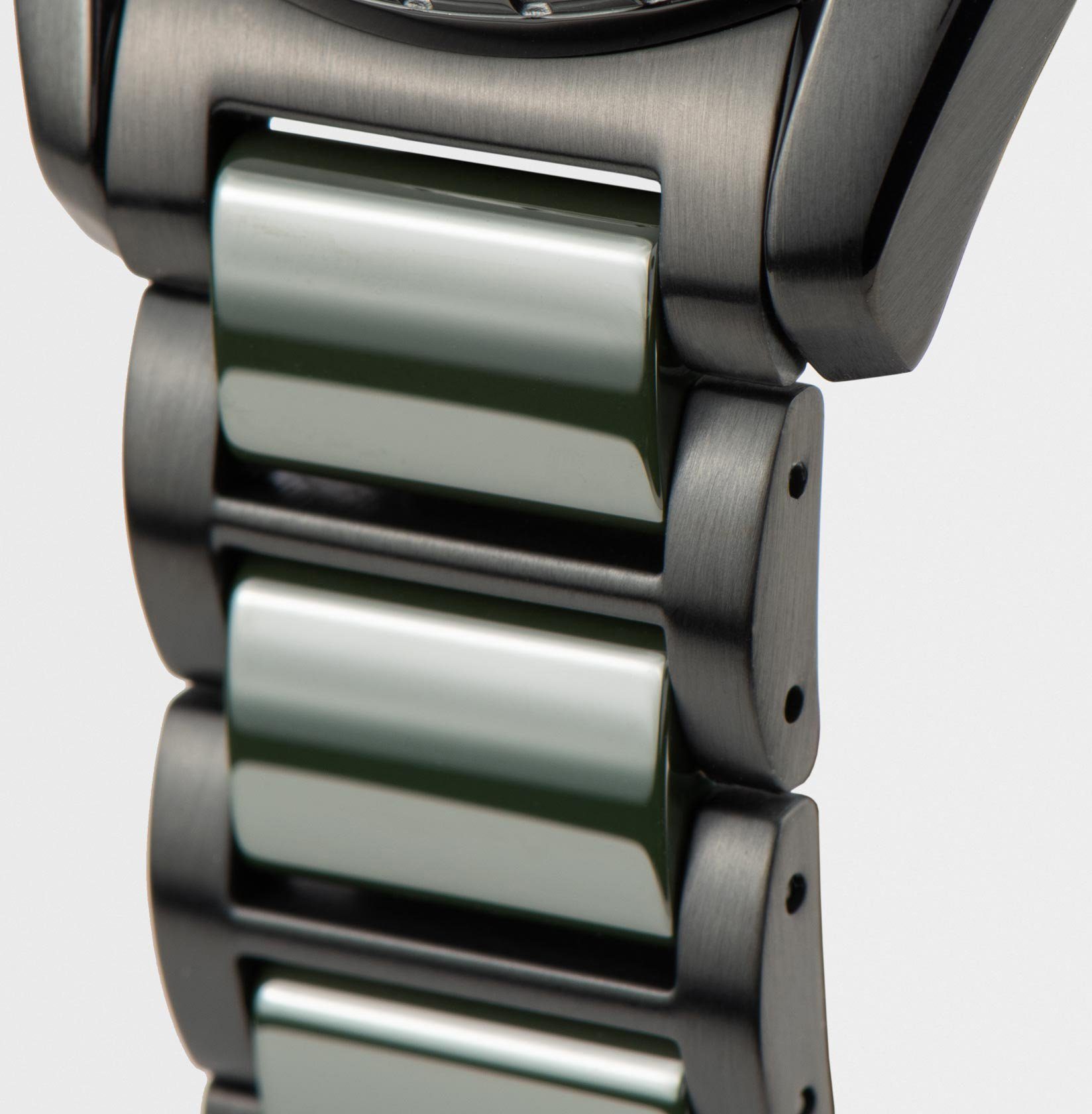 Jacques Lemans Keramisch horloge Liverpool, 42-10F Quartz horloge, armbandhorloge, herenhorloge, datum, lichtgevende wijzers, roestvrijstalen band