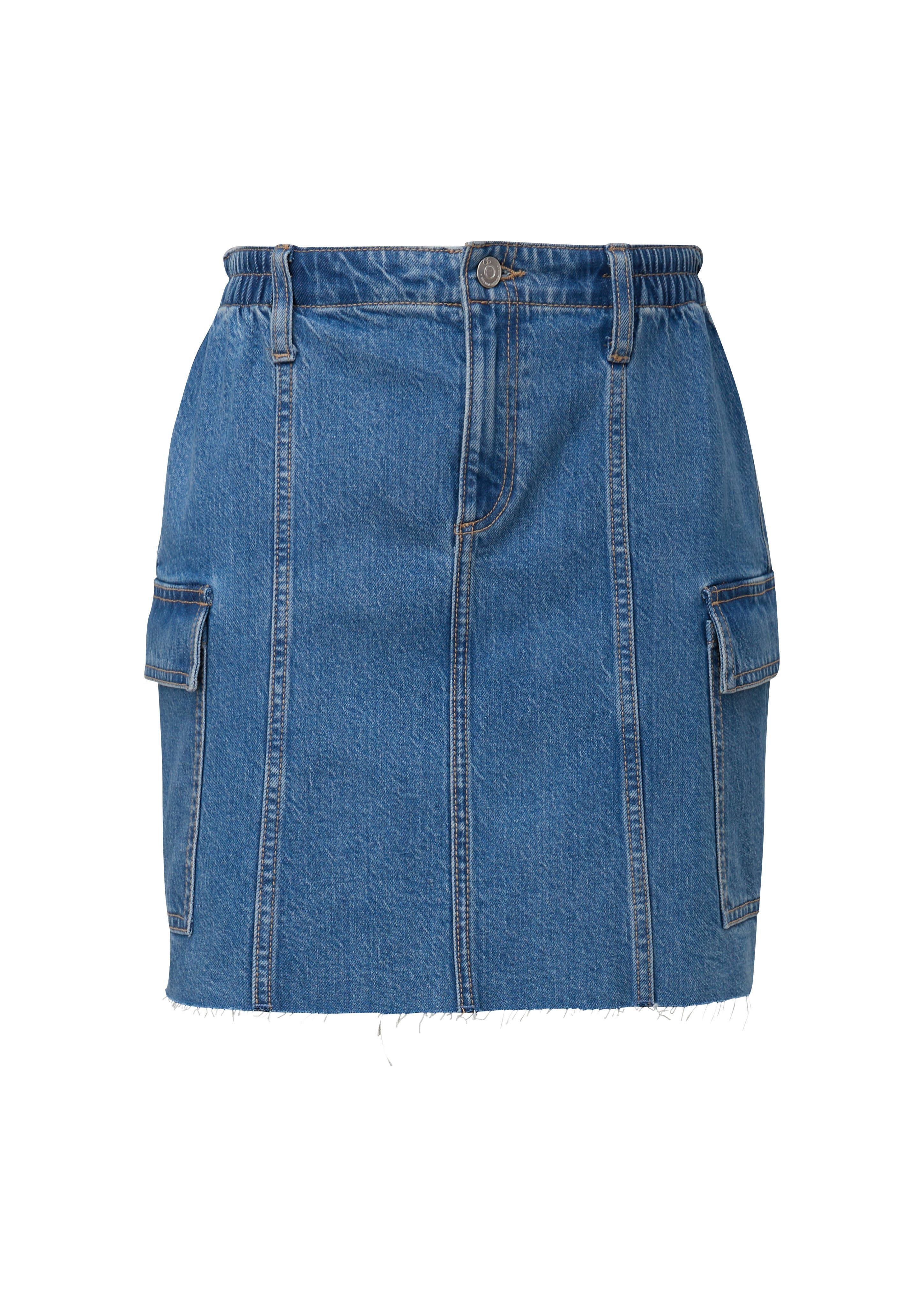 Q/S designed by Jeans rok met licht uitgerafelde zoomrand