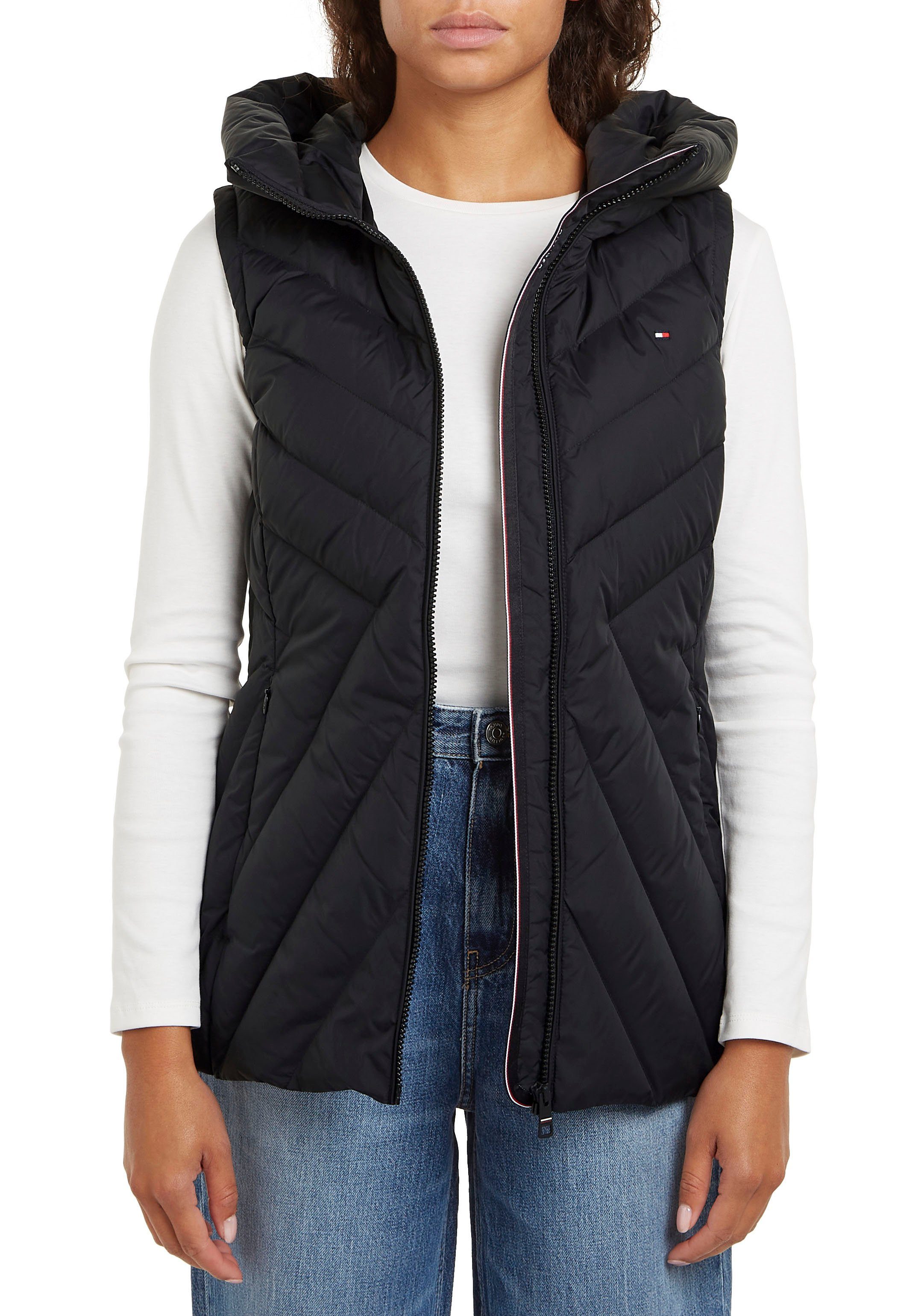 Tommy Hilfiger Bodywarmer CHEVRON MW PADDED VEST met gemiddelde vulling en tommy hilfiger merklabel
