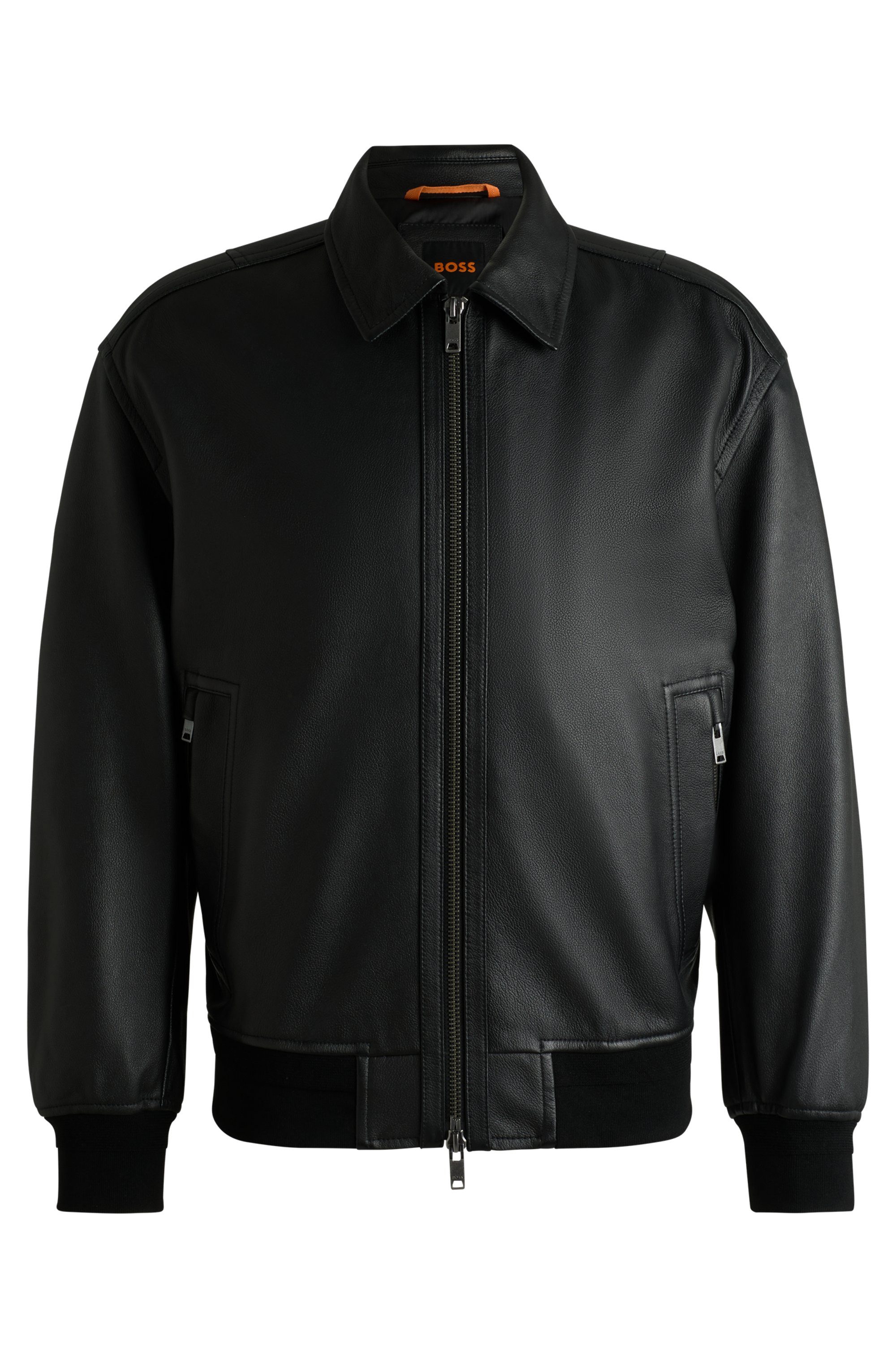 Boss Orange Leren jack Joloco in blousonmodel