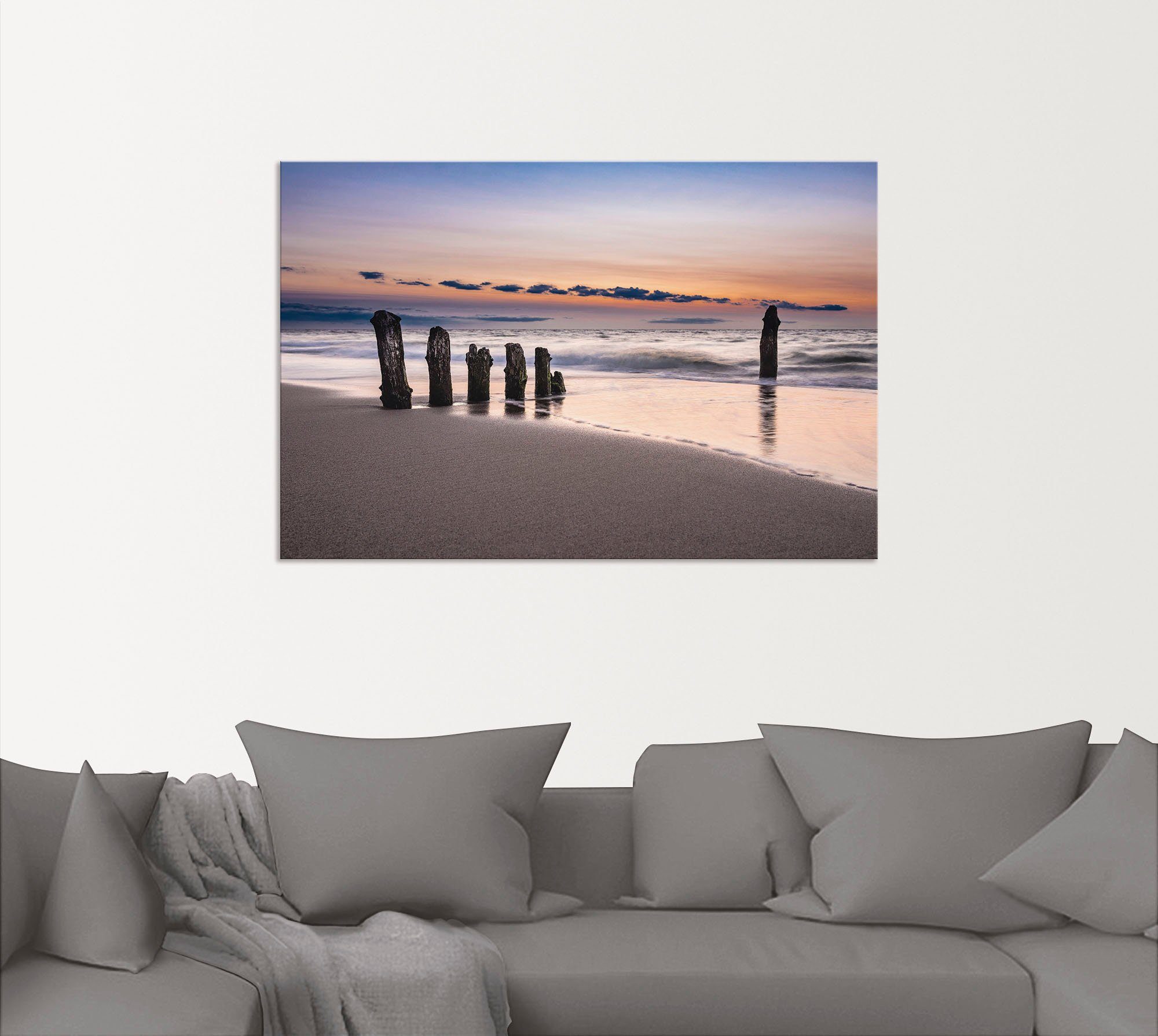 Artland Artprint Blik op de kust van de Oostzee als artprint van aluminium, artprint op linnen, muursticker, verschillende maten