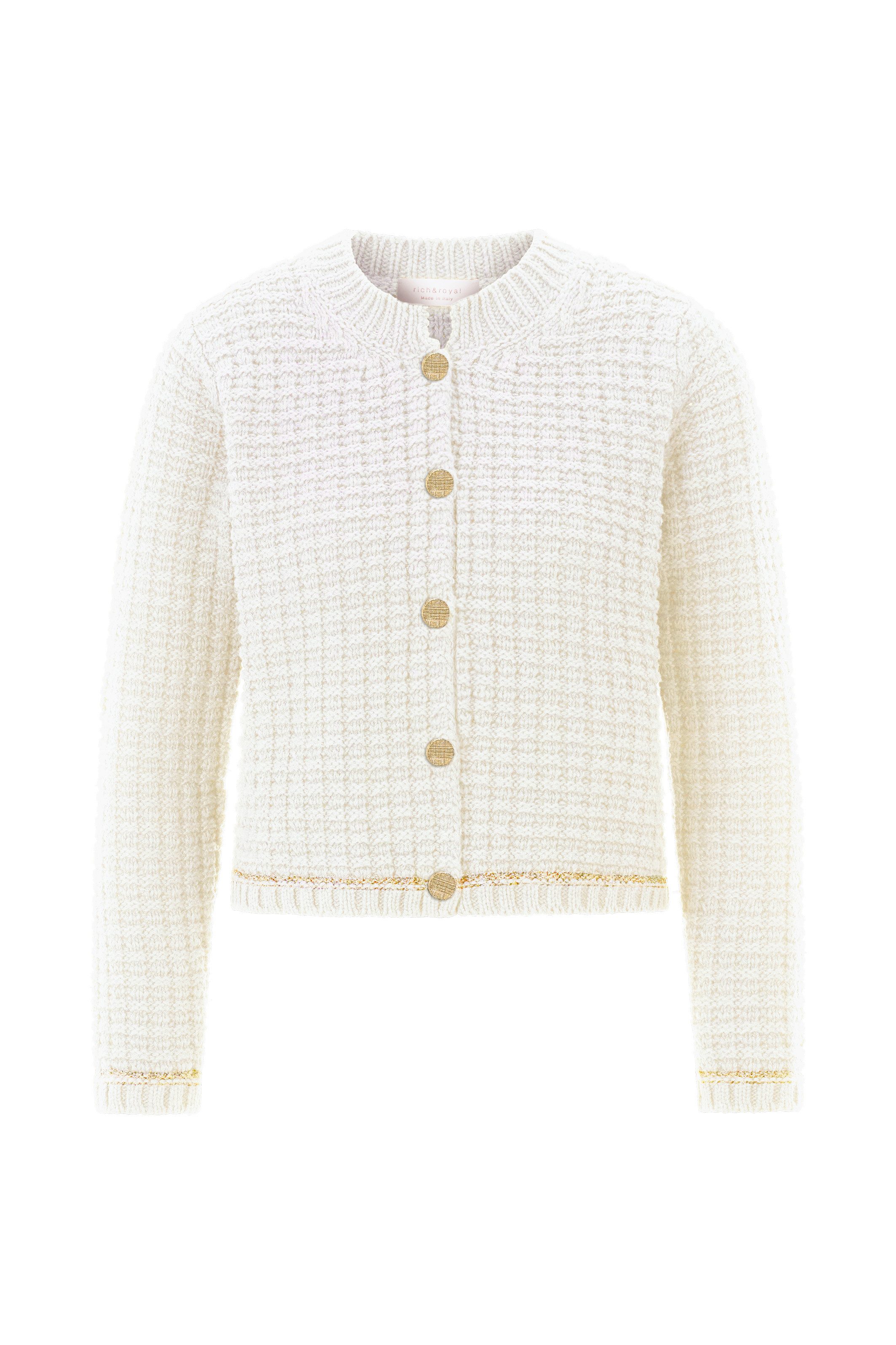 Rich & Royal Vest Met goudkleurige effectgaren aan de zoom en mouwen