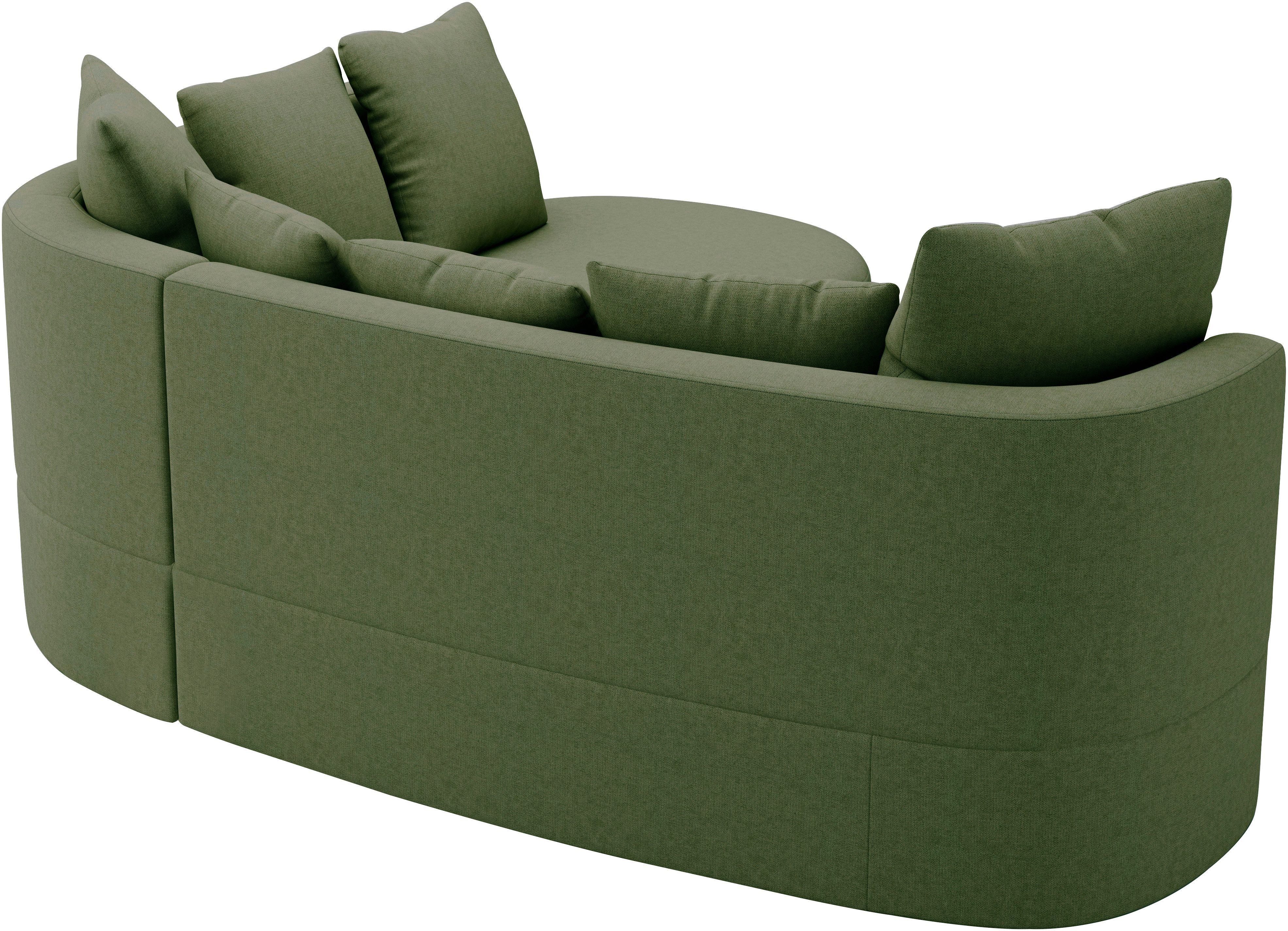 sit&more Hoekbank Samba L-vorm moderne organische vorm, inclusief 7 losse rugkussens