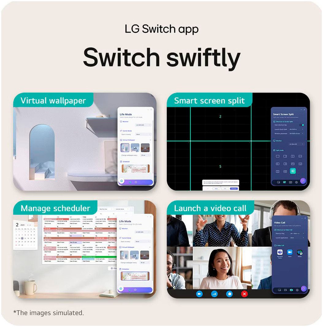 LG Ledscherm 24U631A, 60 cm / 24", QHD