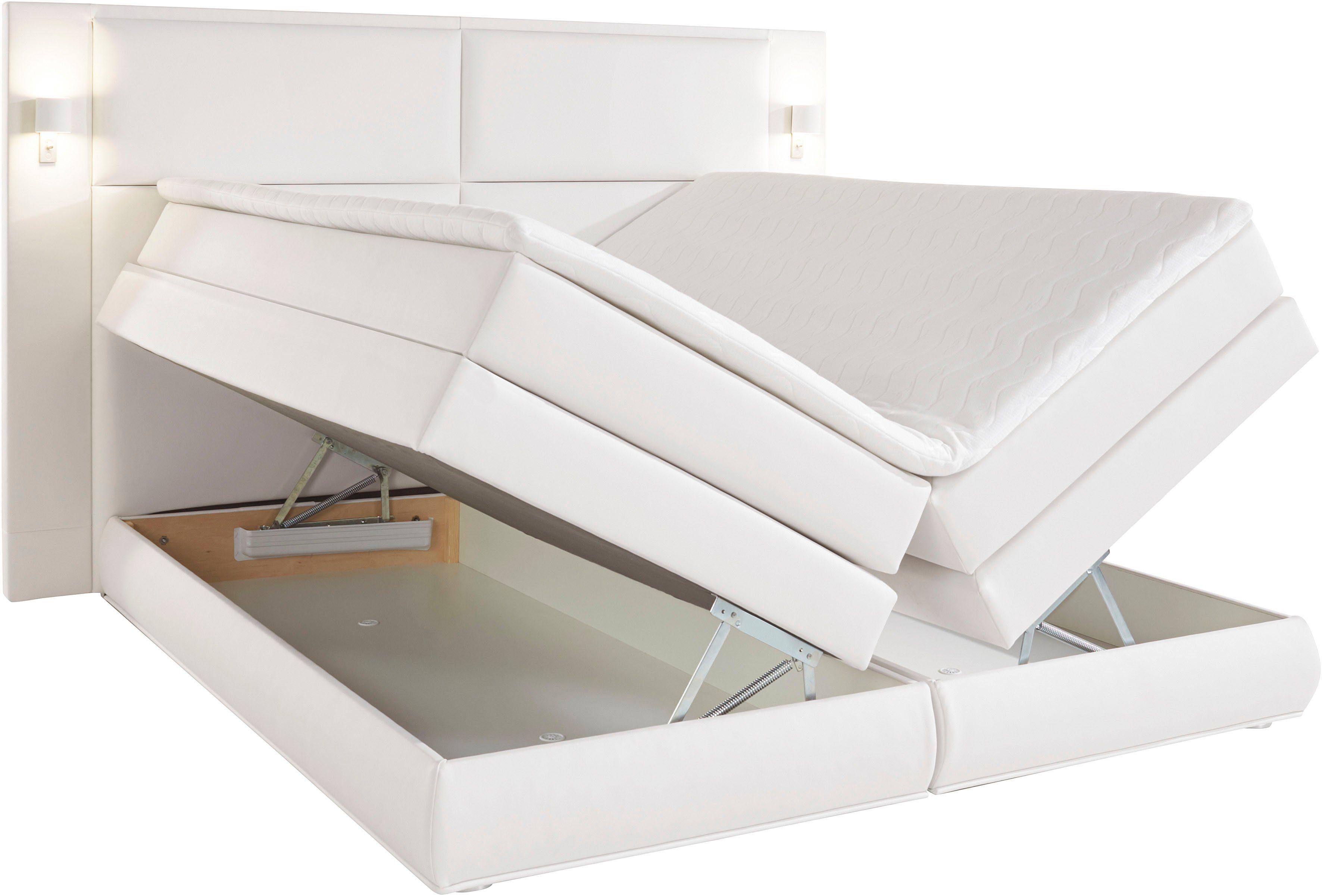 COLLECTION AB Boxspring Copenhagen inclusief bedkist, topmatras, naar keuze met ledverlichting