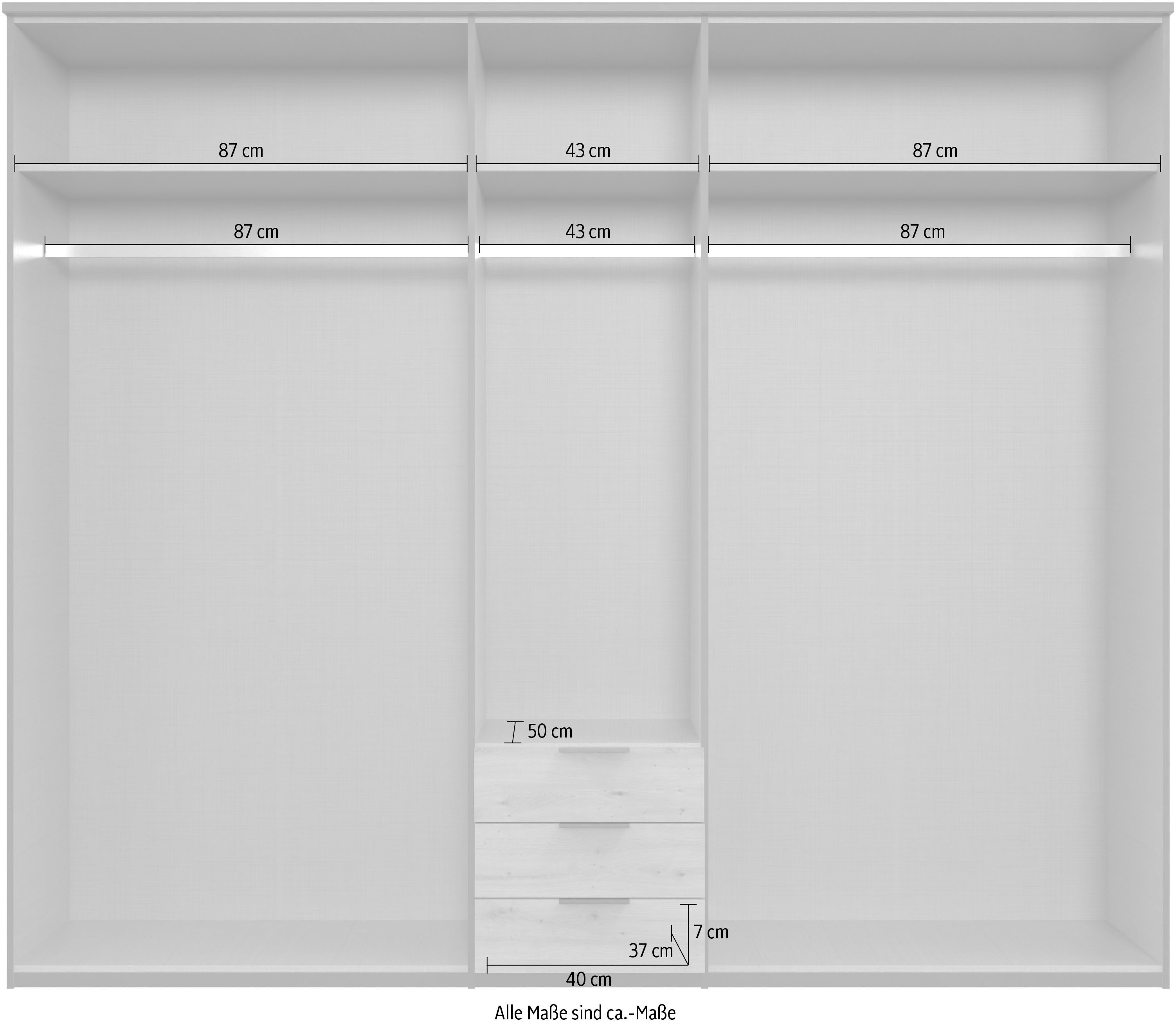 Wimex Draaideurkast Toscana Met aantrekkelijke grepen in massief hout-look, 225 of 270 cm breed