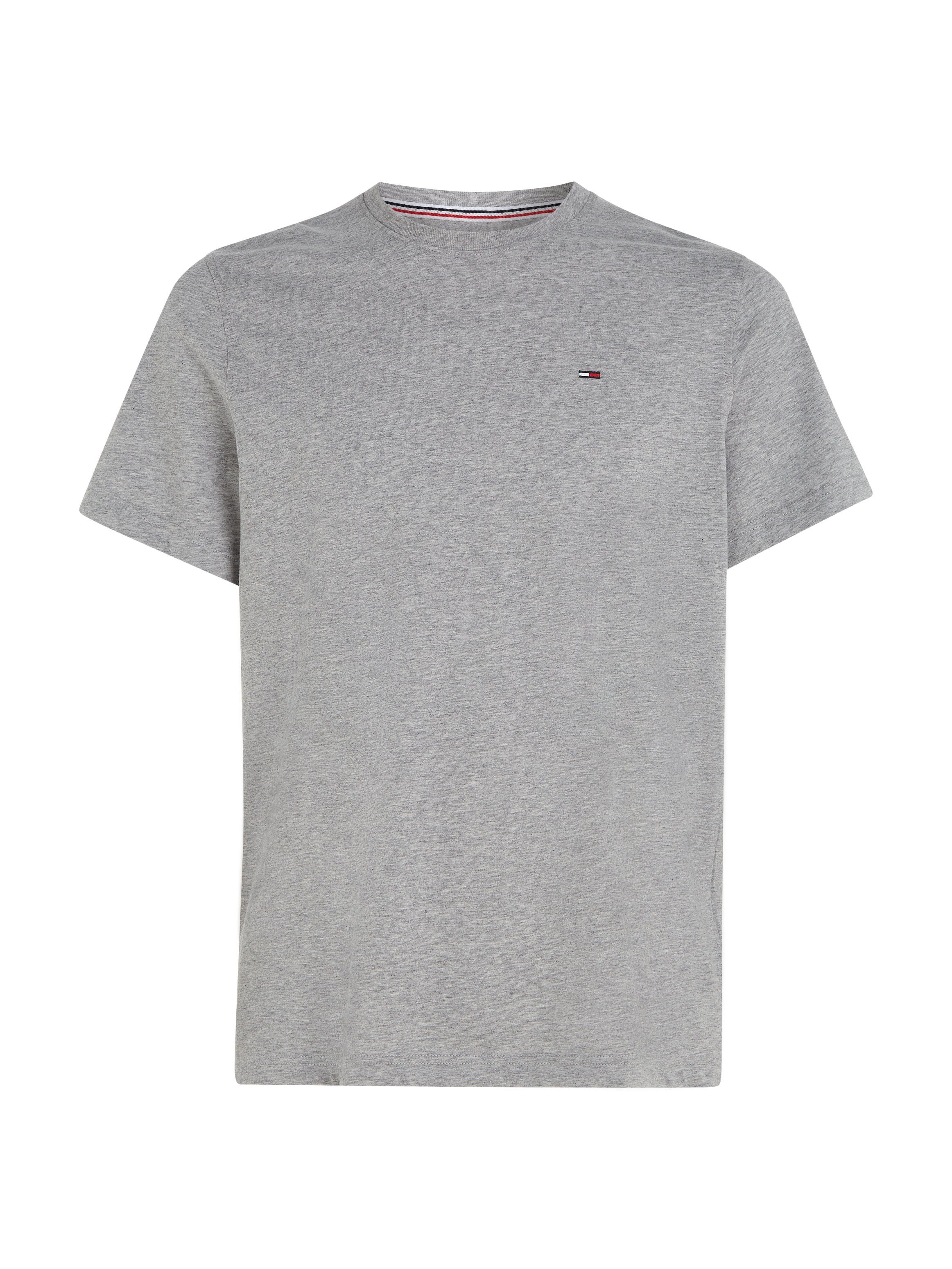 TOMMY JEANS T-shirt TJM ESSENTIAL SOLID TEE met ronde hals en subtiele logo-vlag