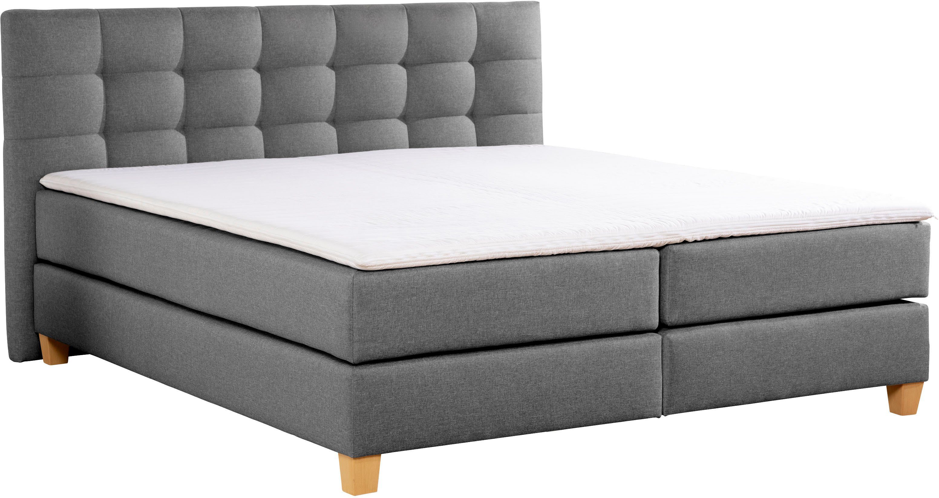 Home affaire Boxspring Moulay incl. topmatras, in extra lang 220 cm, 3 hardheden, ook in h4