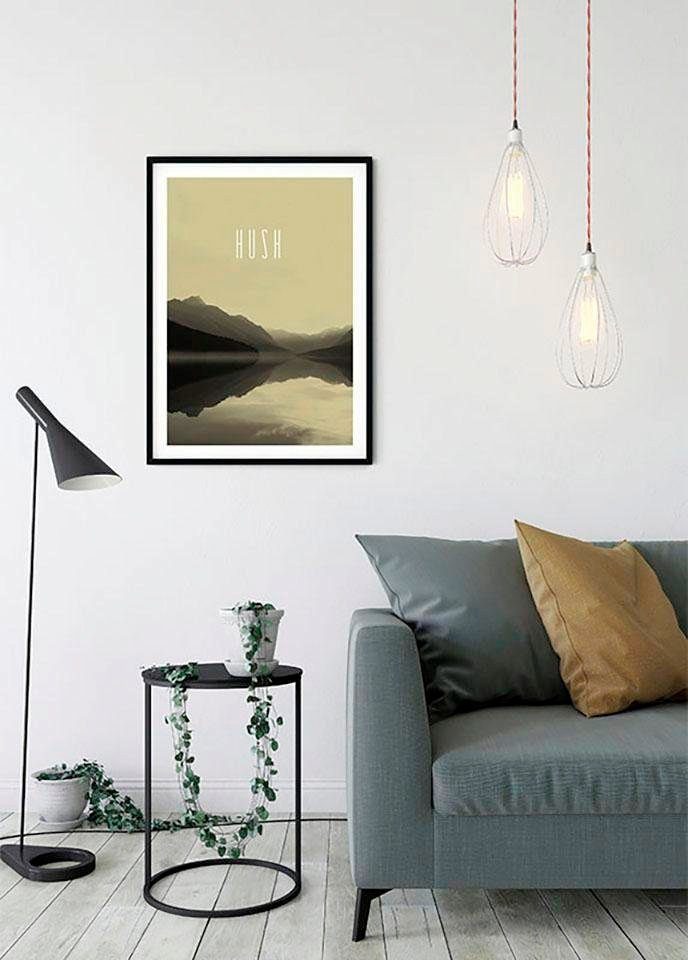 Komar Wanddecoratie Word Lake Hush zandkleur Wanddecoratie - zonder lijst (1 stuk)