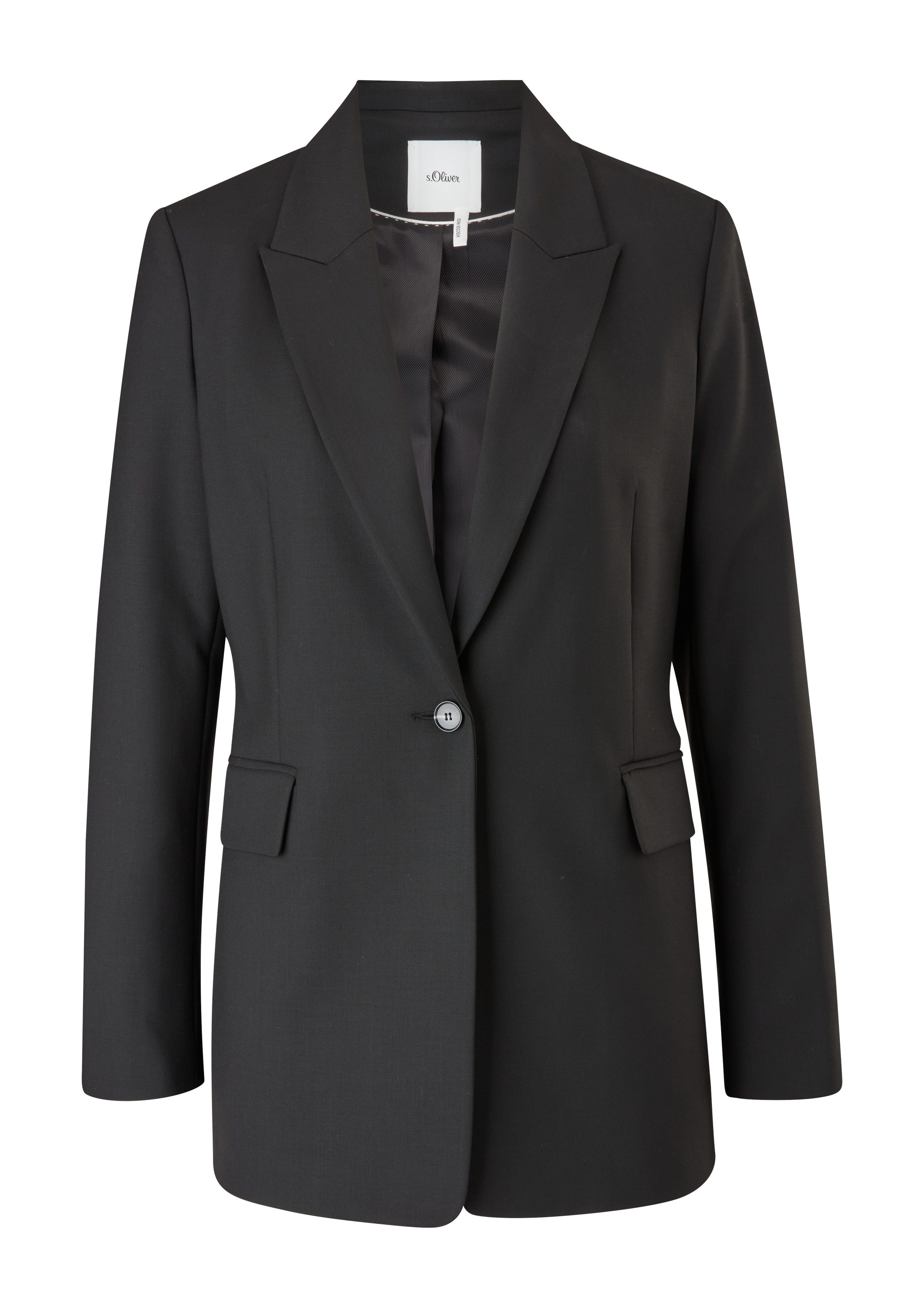 s.Oliver BLACK LABEL Lange blazer met 4-knoopsmanchetten aan de mouwen