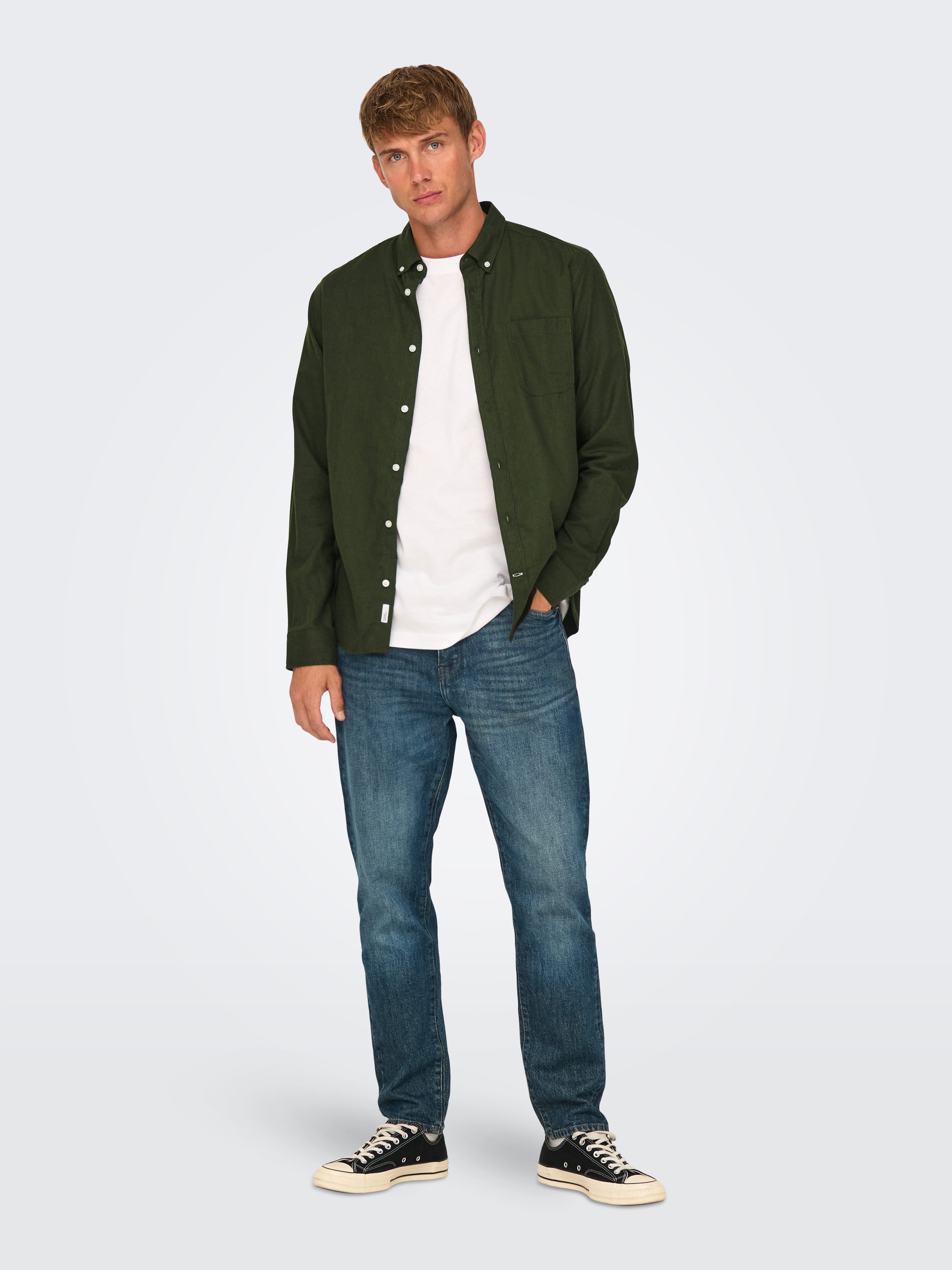ONLY & SONS Overhemd met lange mouwen ONSROAD LIFE REG MELANGE LS SHIRT NOOS
