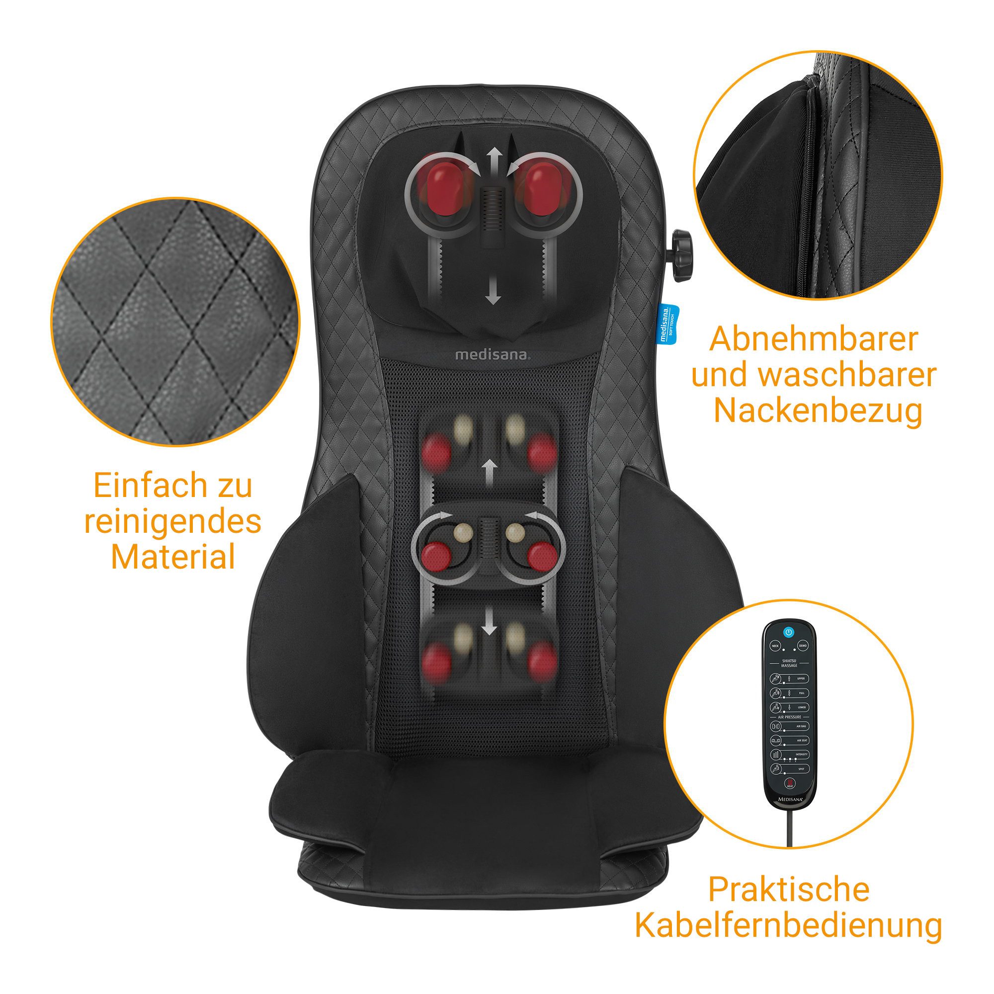 Medisana Massagekussen MCG 820 Comfort Shiatsu-massagesitkussen met gel-massagekoppen