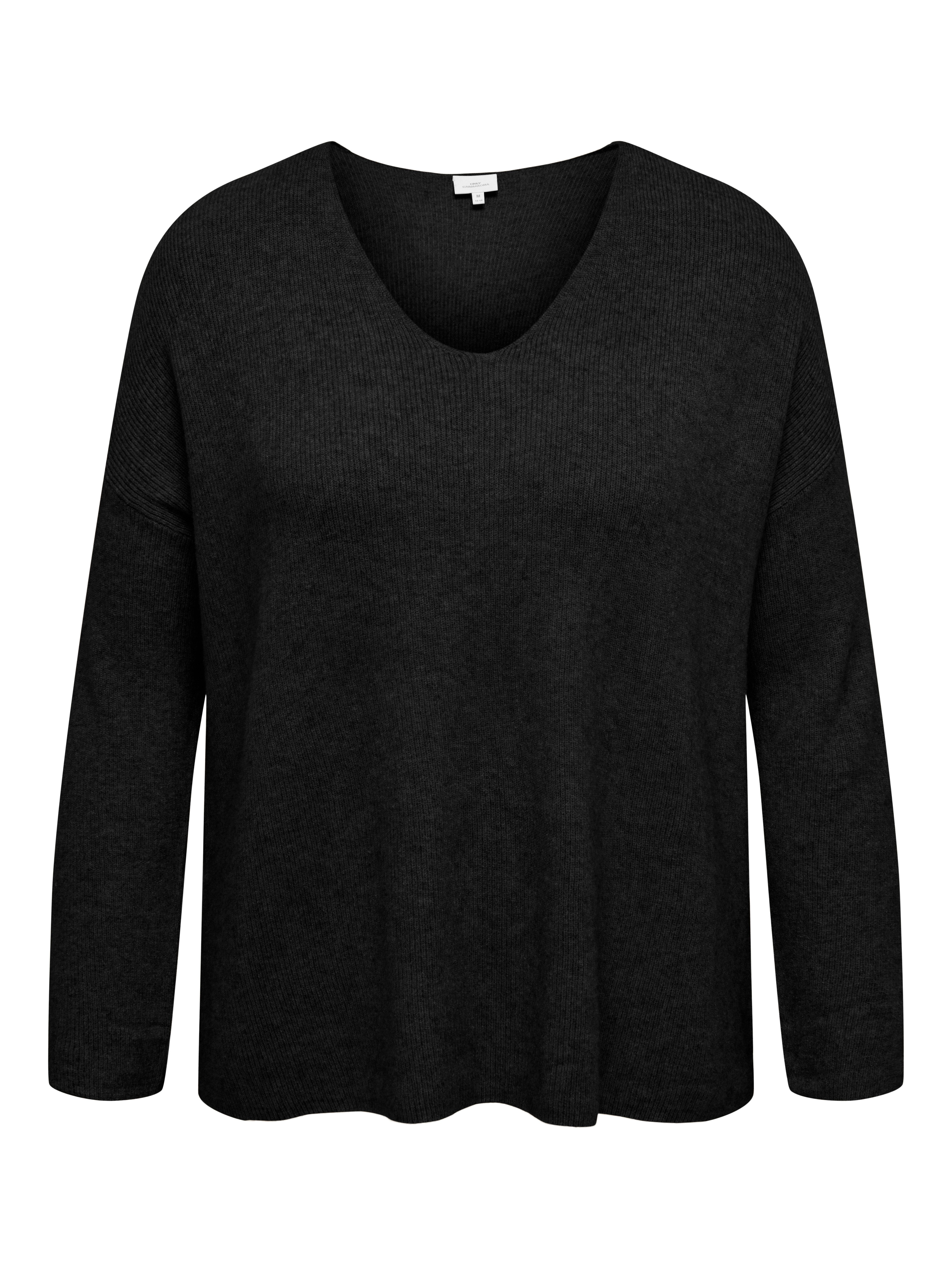 ONLY CARMAKOMA Trui met V-hals CARIBI LS RIB LOOSE V-NECK CC KNT