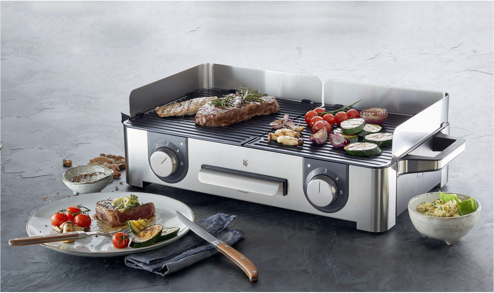 WMF Tafelgrill Lono Master Grill, getrennt regulierte Platten, variable Temperaturen