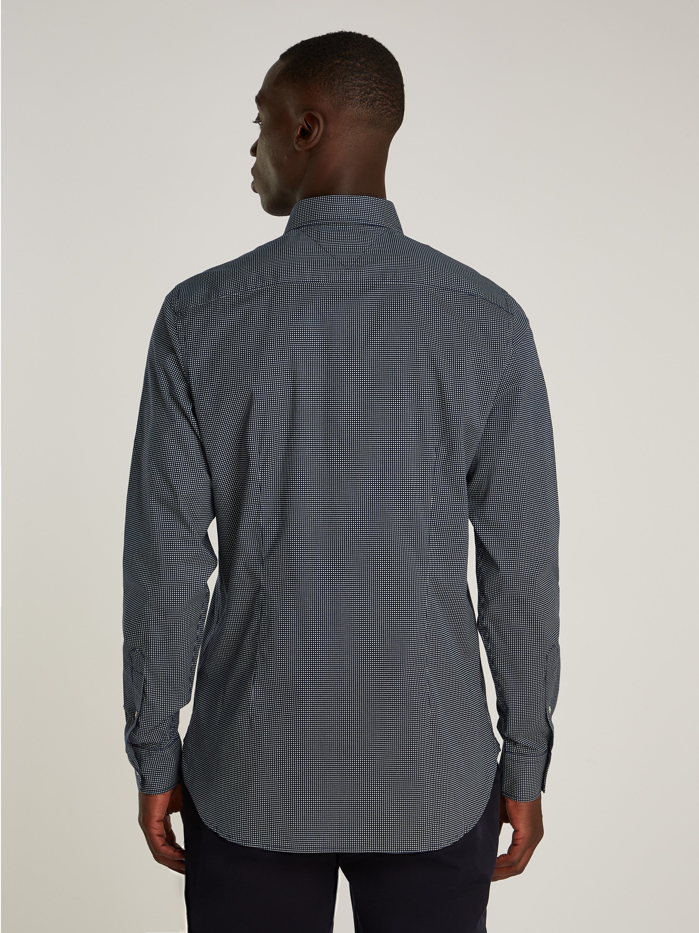 Tommy Hilfiger Businessoverhemd MICRO PRINT SF SHIRT klein geruit gedessineerd