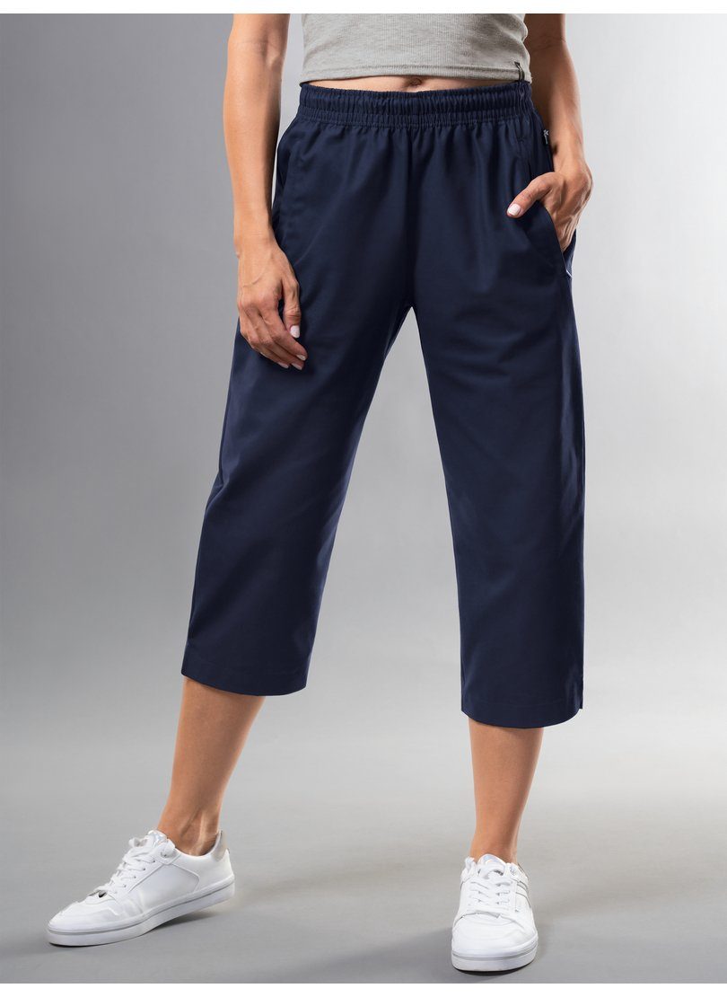 Trigema Jerseybroek Trigema 3/4- Vrijetijdsbroek (1-delig) dames broeken maat L blauw