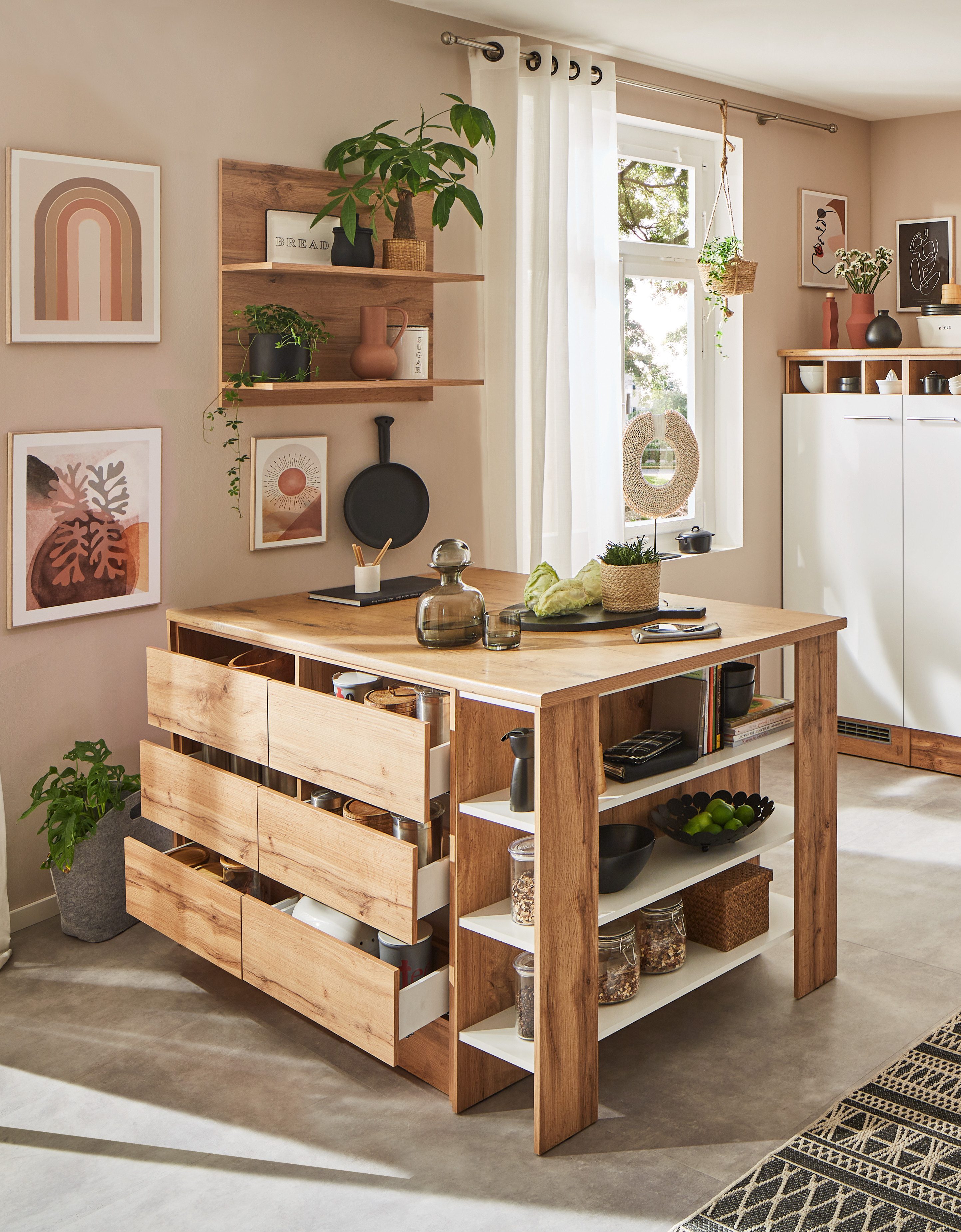 RESPEKTA Kookeiland HILDE Breedte 150 cm, incl. wandplank