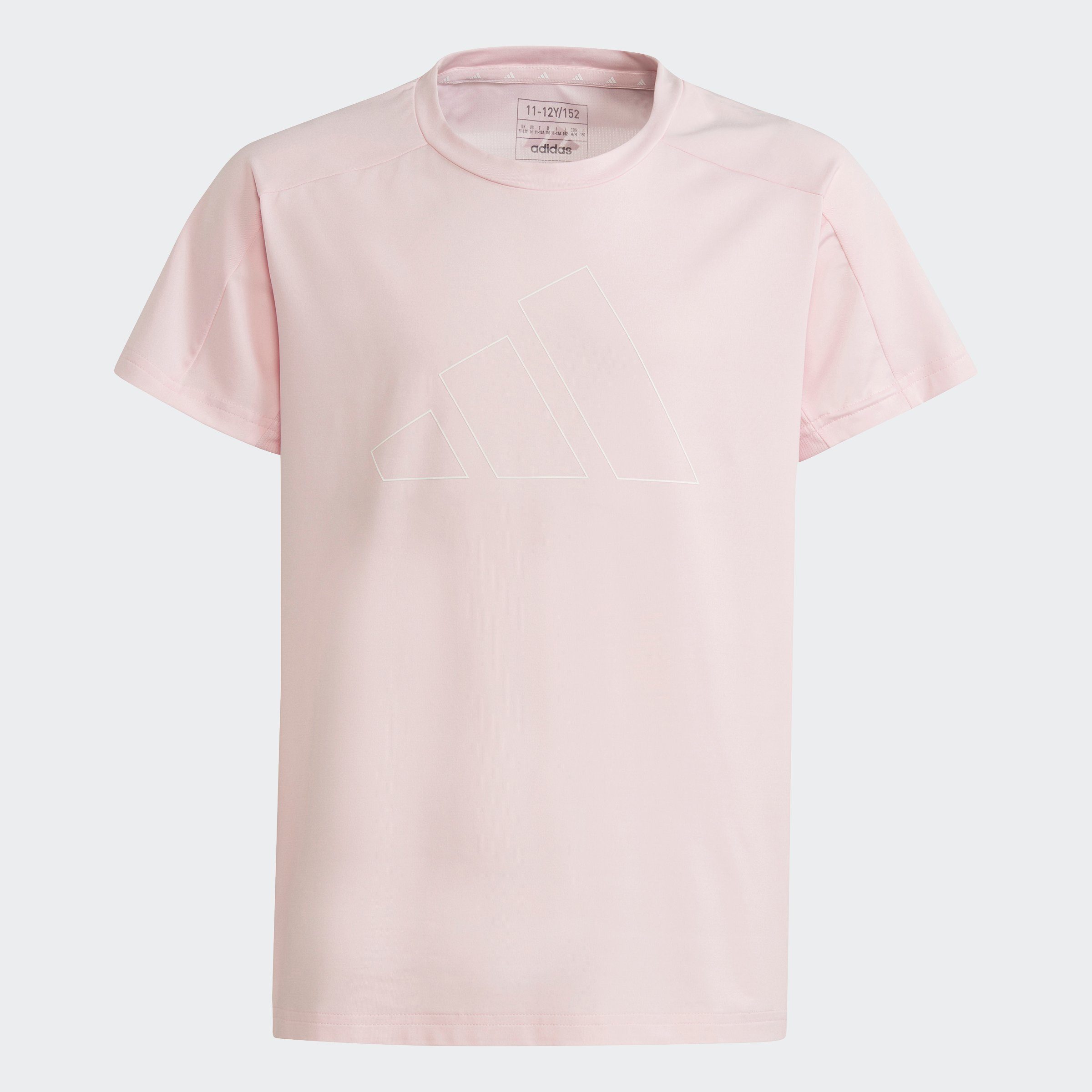 Adidas Sportswear sport T-shirt lichtroze wit Meisjes Polyester Ronde hals 170