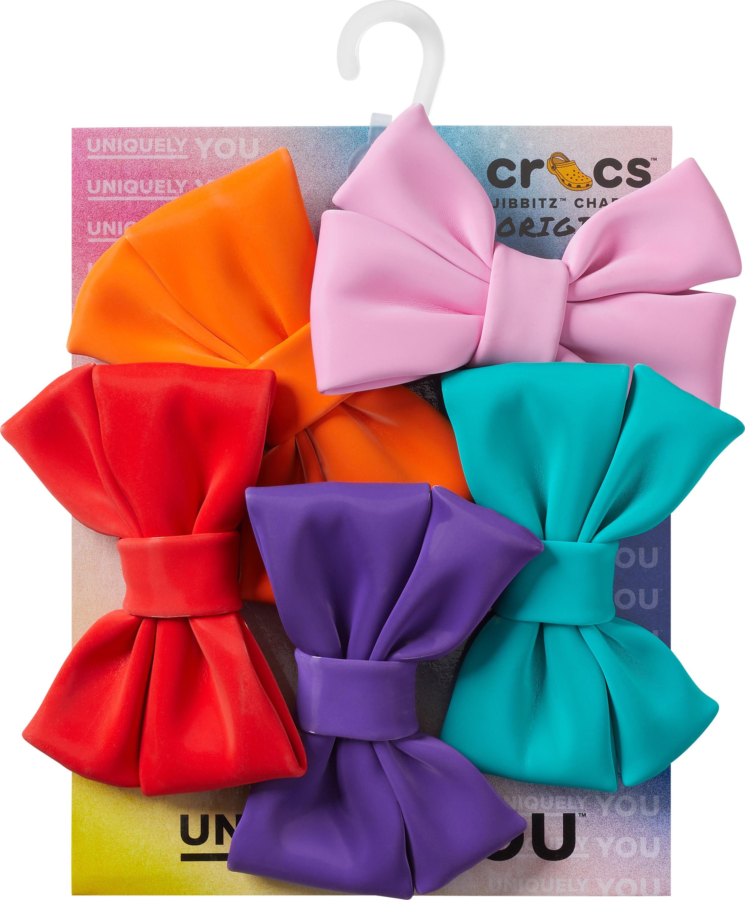Crocs Schoenbutton Jibbitz™ Super Hyper Me Bows Charm, accessoire, set met strik (set, 5-delig, Geen speelgoed. Niet geschikt voor kinderen jonger dan 3 jaar)