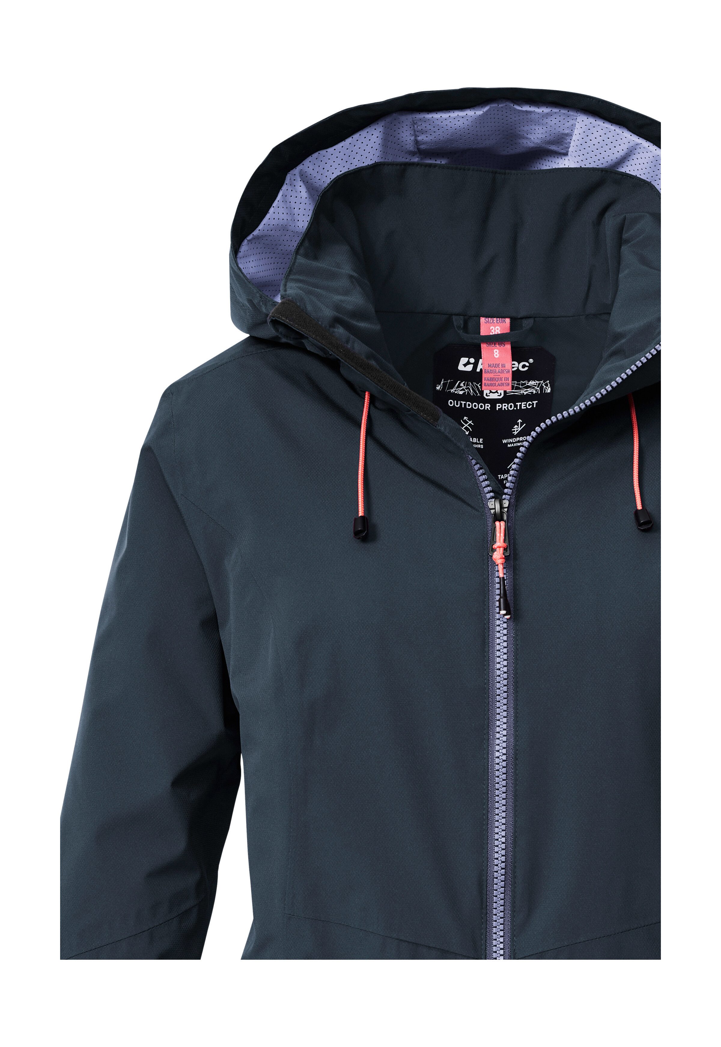 Killtec Outdoorjack Dames regenjas OOKS 1 Lichte, water- en winddichte damesjas, ademend, duurzaam
