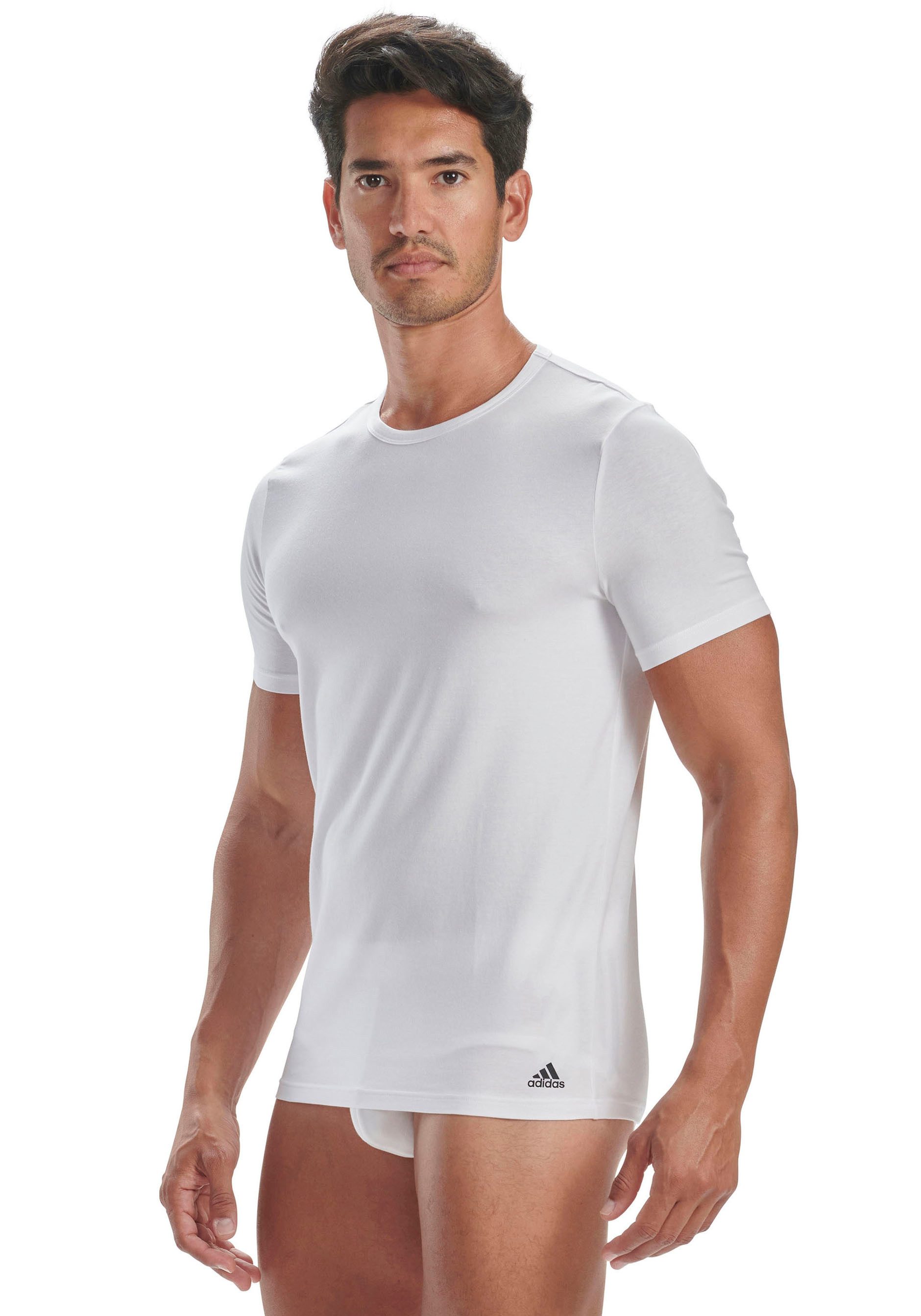 adidas Sportswear T-shirt "Active Flex Cotton" met ronde hals en slim fit (2-delig, Set van 2)