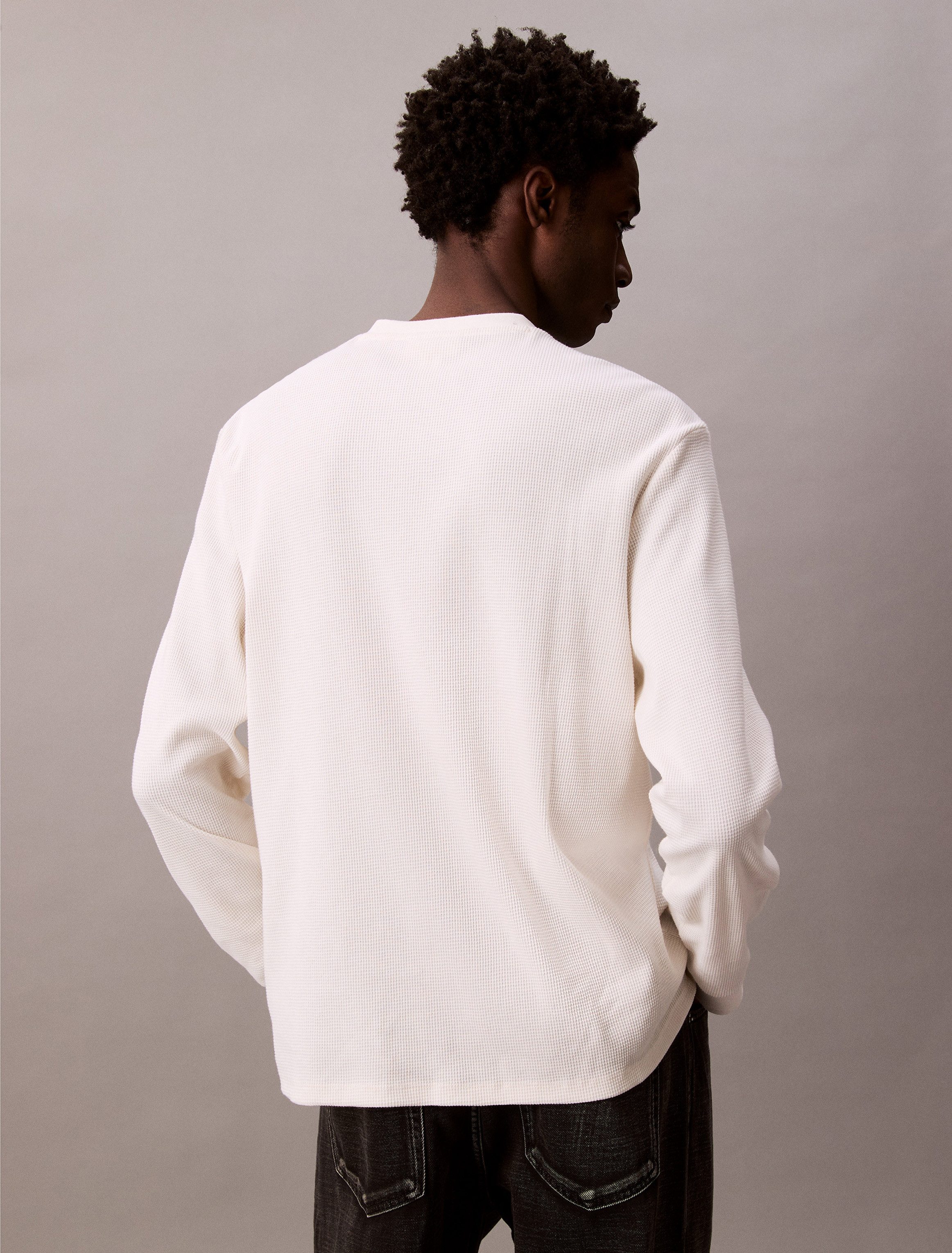 Calvin Klein Shirt met lange mouwen LS WAFFLE BADGE CREWNK TEE