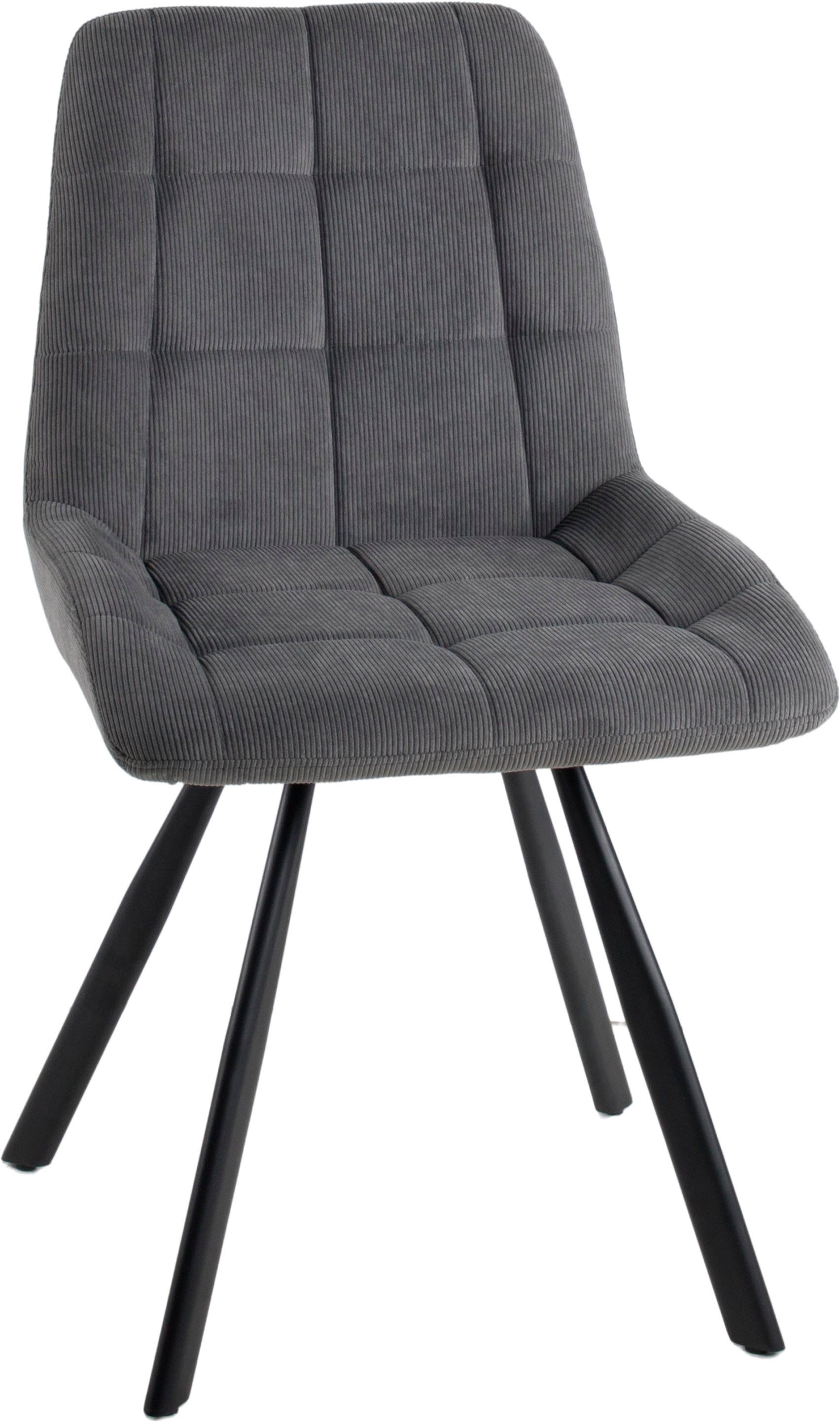 Duo Collection Eetkamerstoel Elli eetkamerstoel, set van 4 robuuste cord bekleding, gestikte bekleding, tot 110 kg belastbaar (set, 4 stuks)