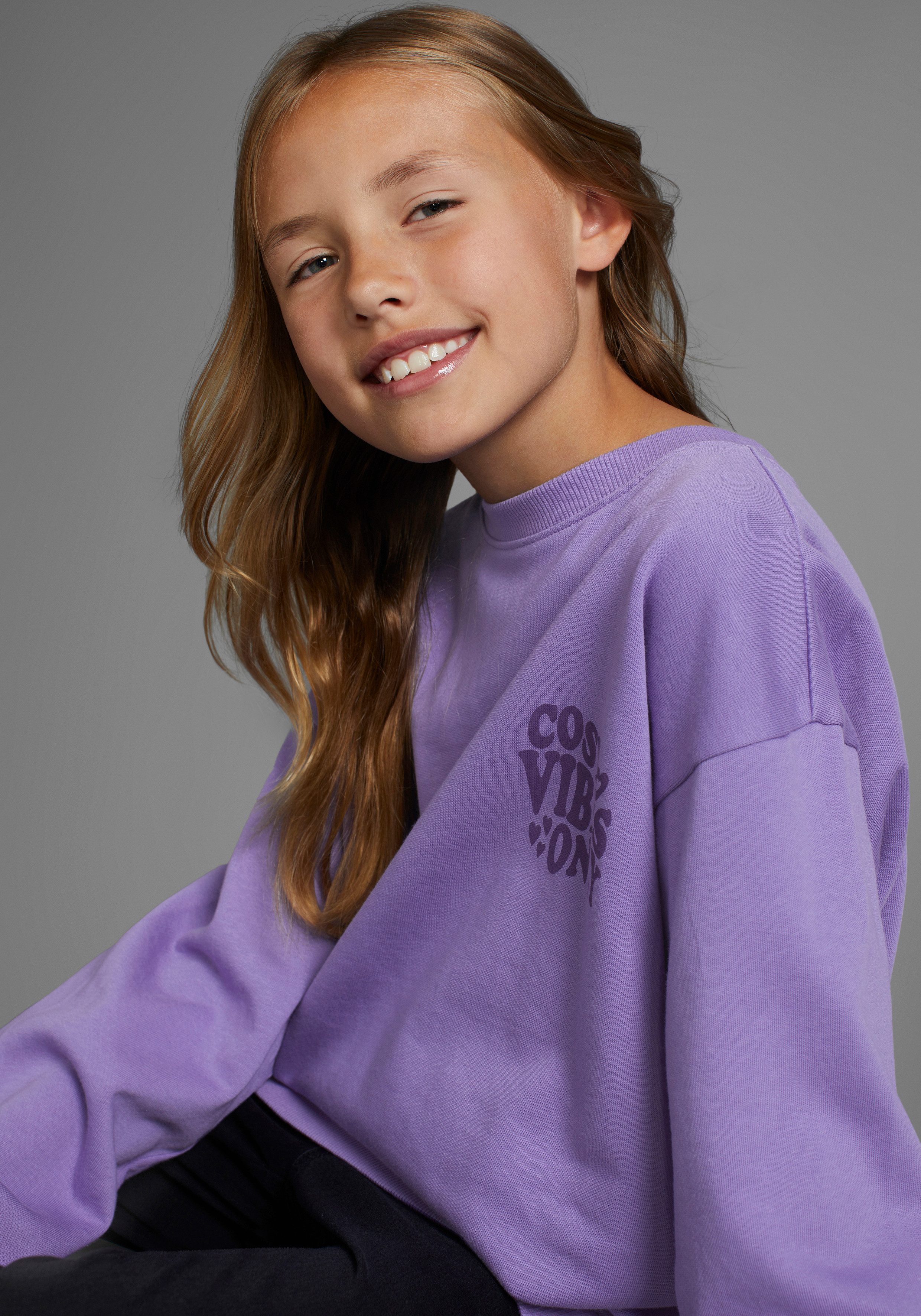 KIDSWORLD Sweatshirt Rugprint Sweatshirt in comfortabele vorm voor meisjes