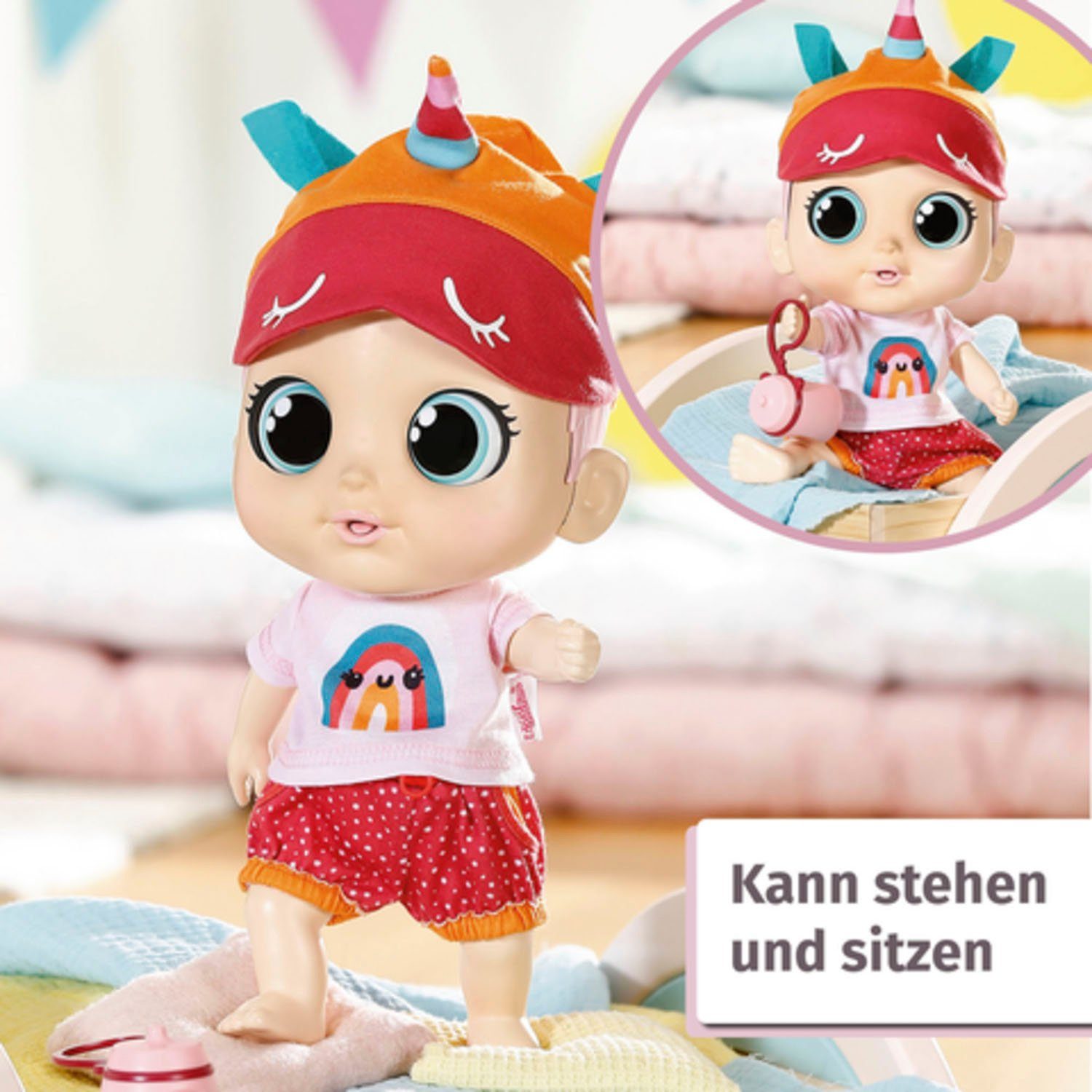 Zapf Creation® Babypop Chou Chou Baby, Pink met geluidseffecten en gelimiteerde pyjama