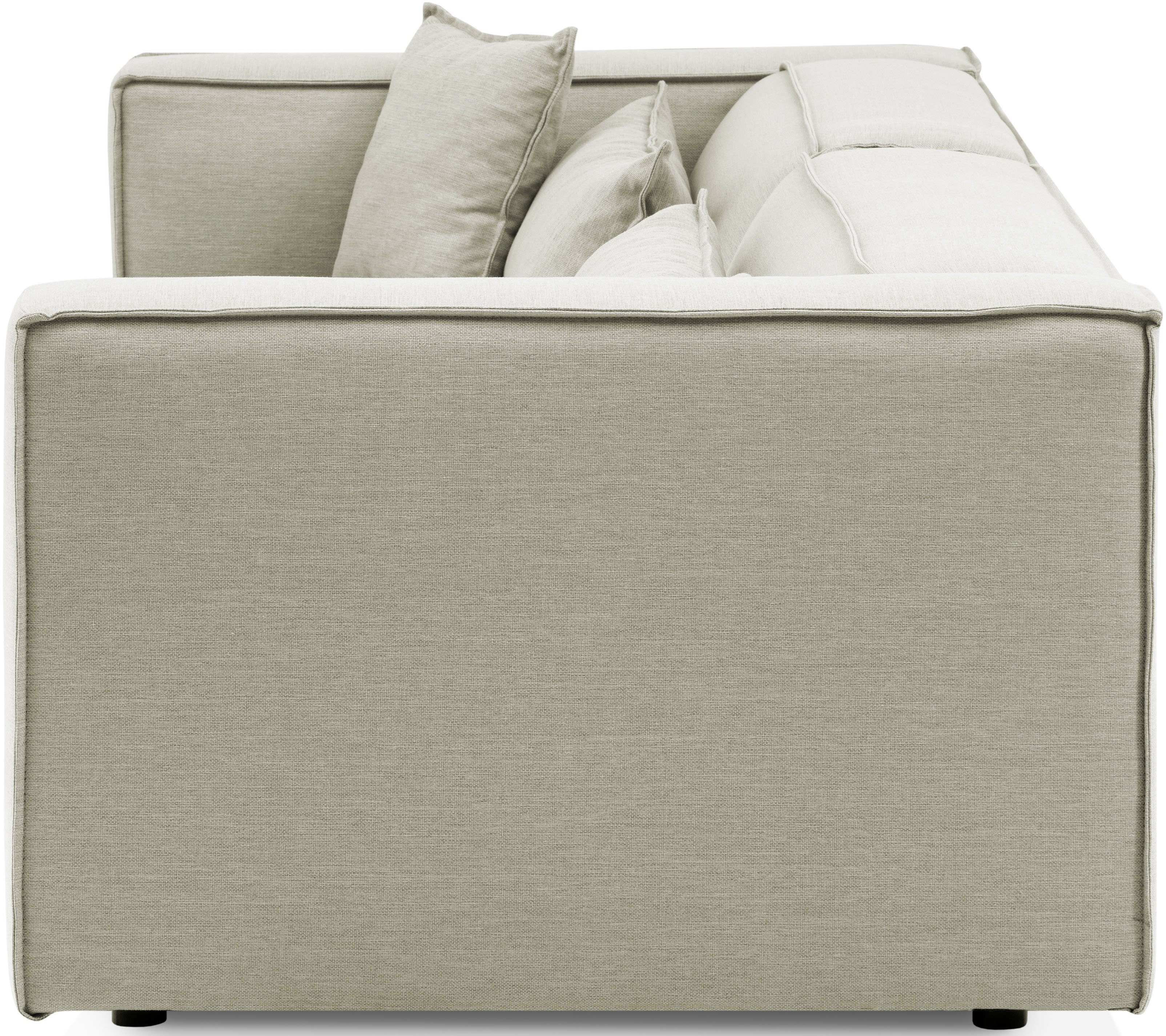 LeGer Home by Lena Gercke 3-zitsbank PIARA, bank met biesnaad, sofa in cord of linnenlook