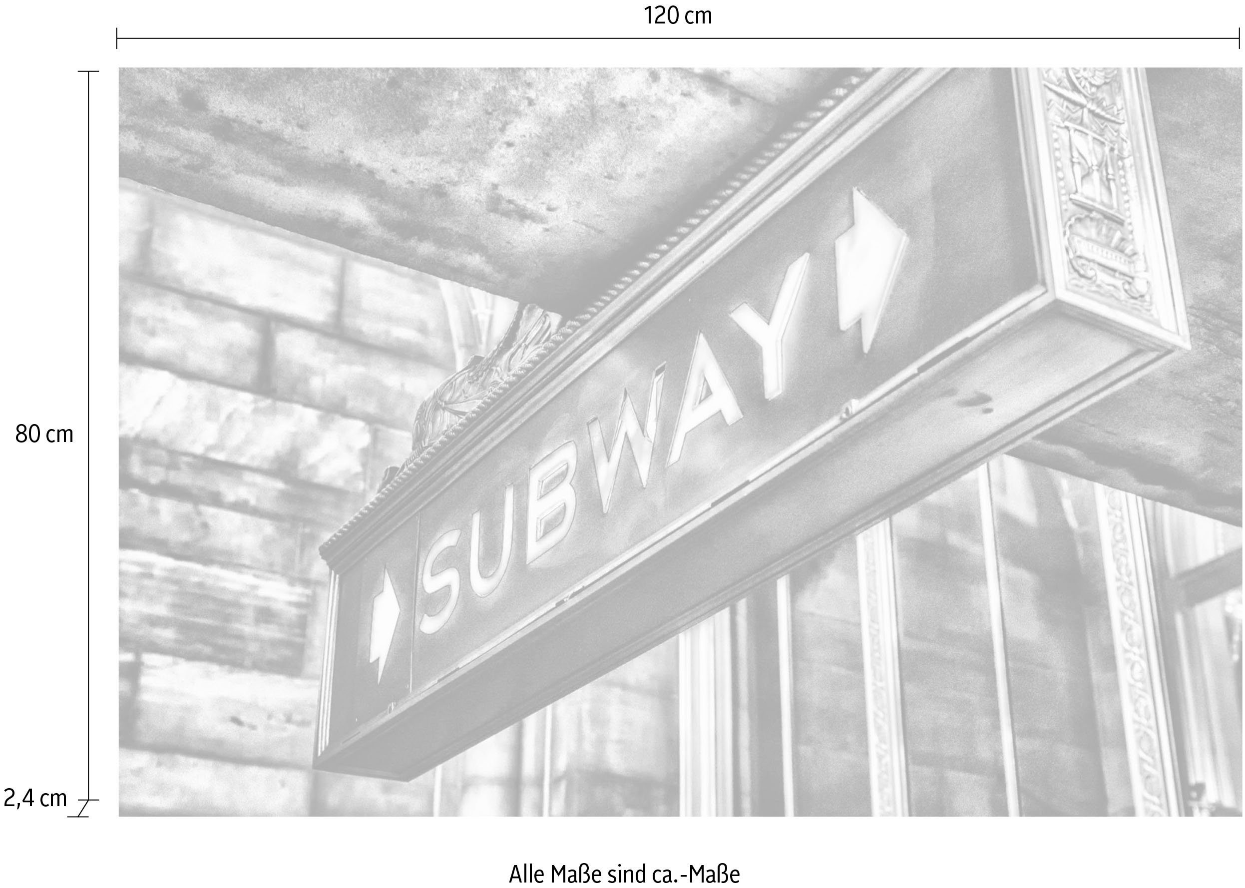 queence Artprint op acrylglas SUBWAY bord Fine Art-print in galeriekwaliteit