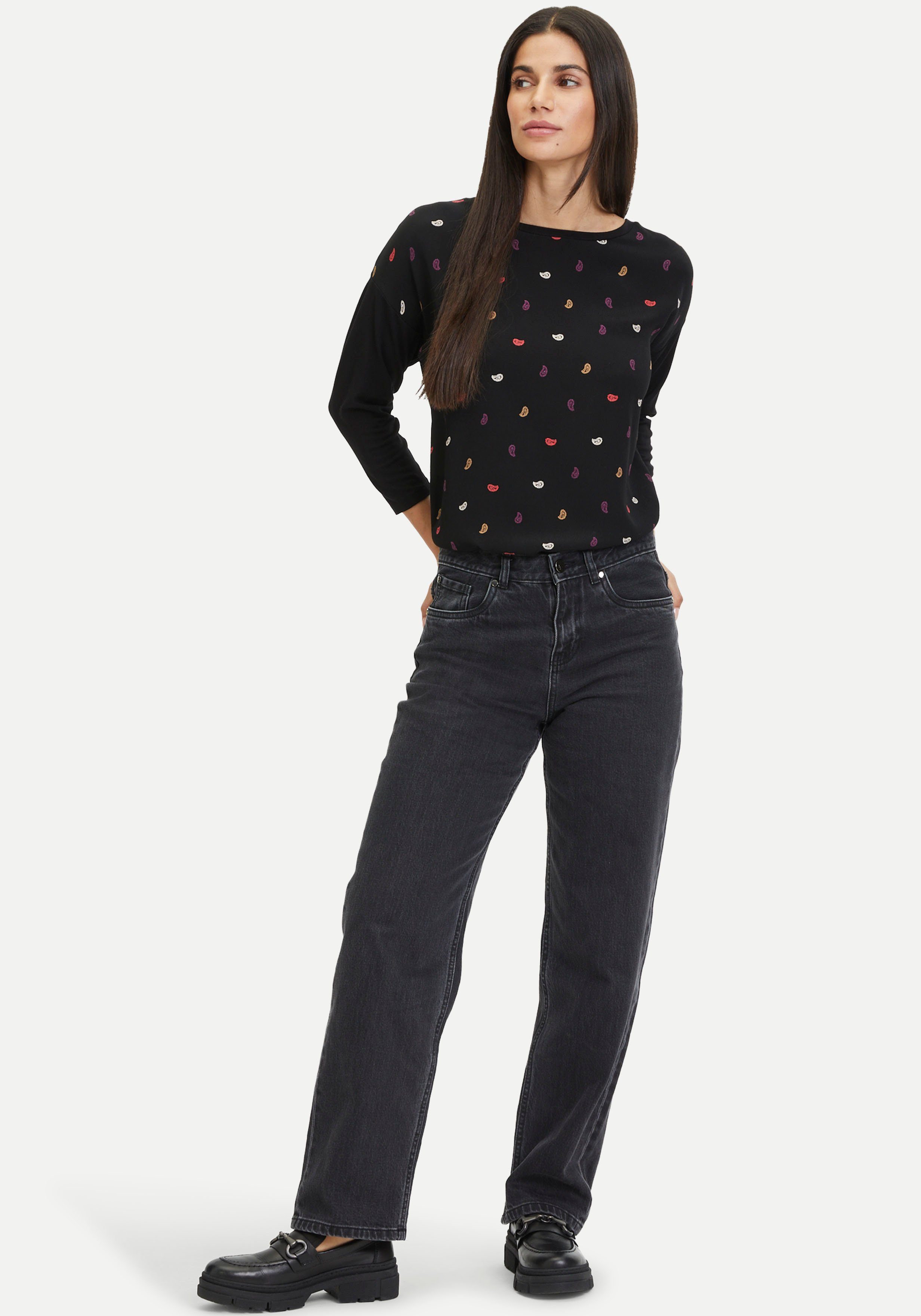 Tamaris Shirt met 3/4 mouwen met merklabel van tamaris - nieuwe collectie