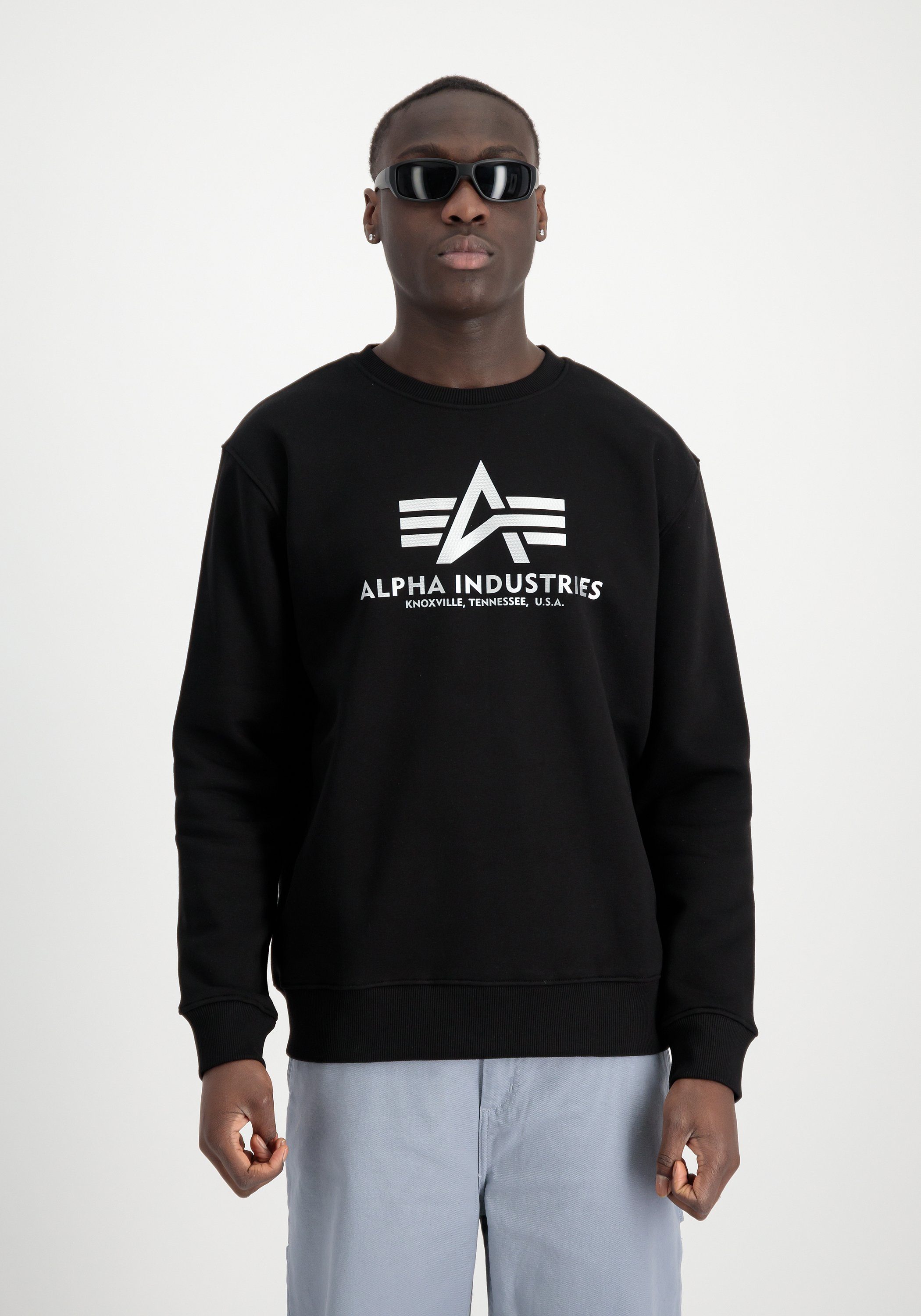 Alpha Industries Sweater Men Sweatshirts Basic Sweater Carbon