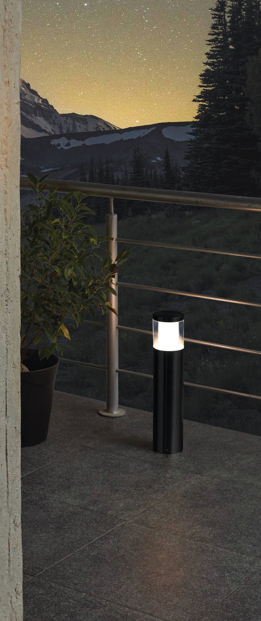 EGLO Staande lamp BASALGO-Z vloerlamp, buitenverlichting, zwart, IP44, ZigBee 3.0 App / spraakbesturing Alexa, ‎‎112x110x470cm, excl. afstandsbediening (1 stuk)