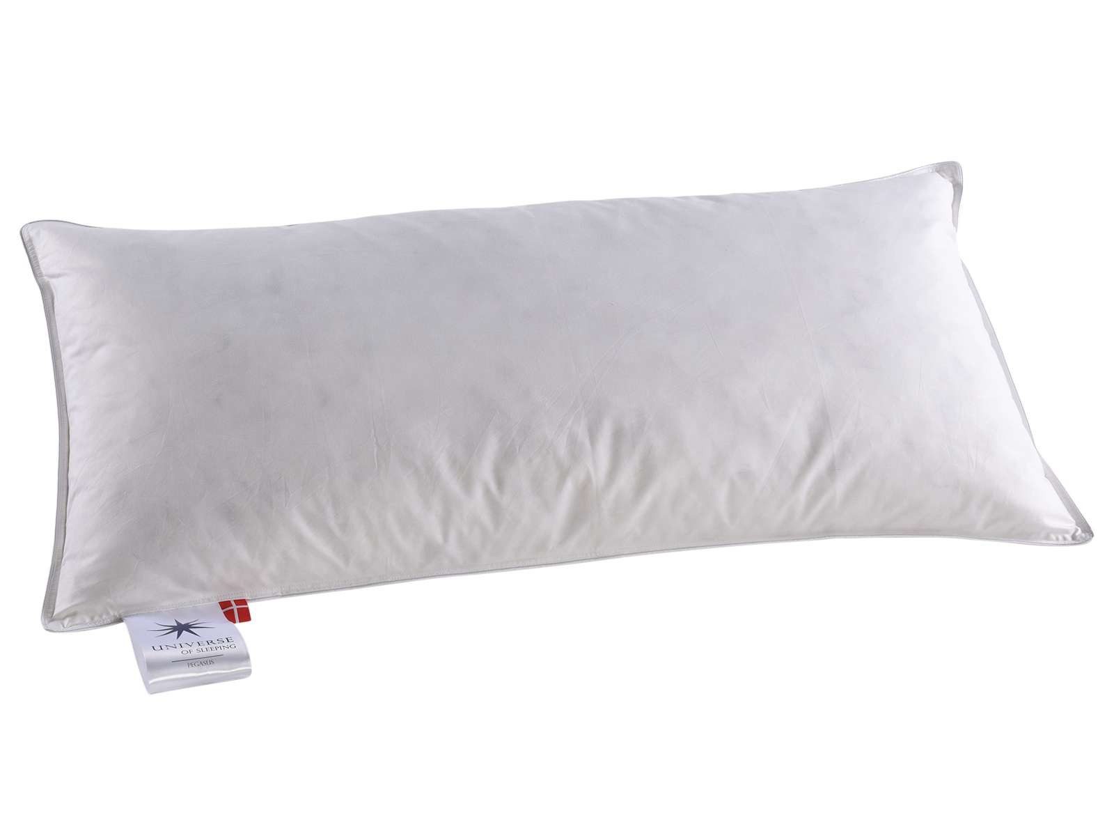 UNIVERSE OF SLEEPING Katoenen kussen Met een mengsel van 50% polyestervezels & 50% veren-donsvulling Hoofdkussen 40x80 cm, duurzaam veerkrachtig, onderhoudsvriendelijk, geschikt voor allergieën