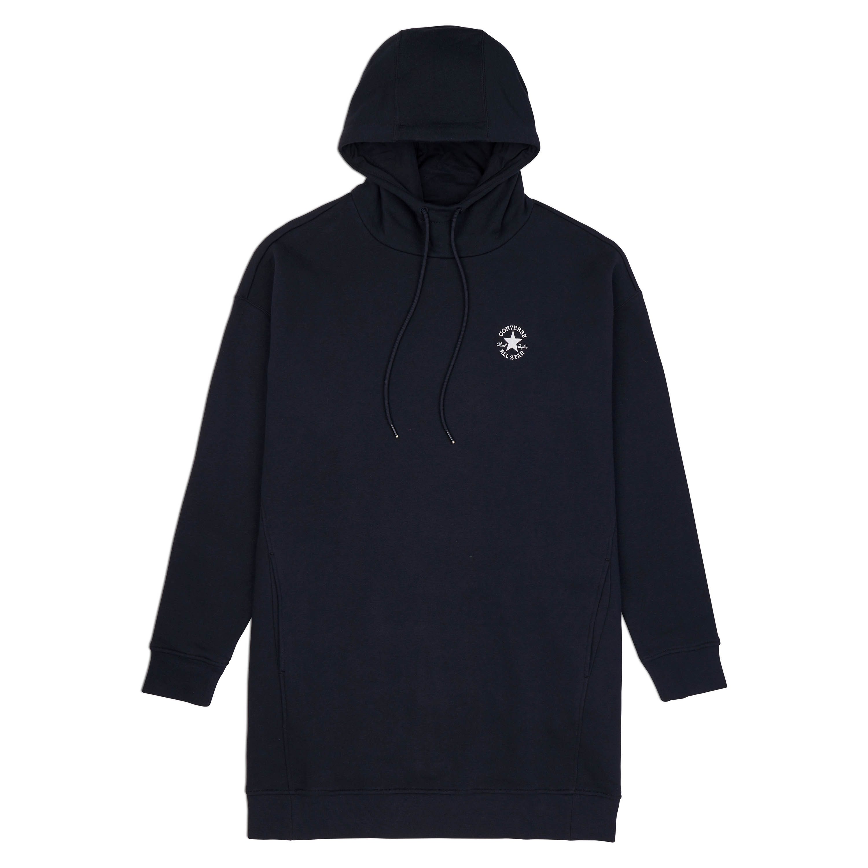 Converse Sweatjurk WOMEN'S CONVERSE CHUCK TAYLOR HOODIE DRESS dames jurken maat M (38) zwart