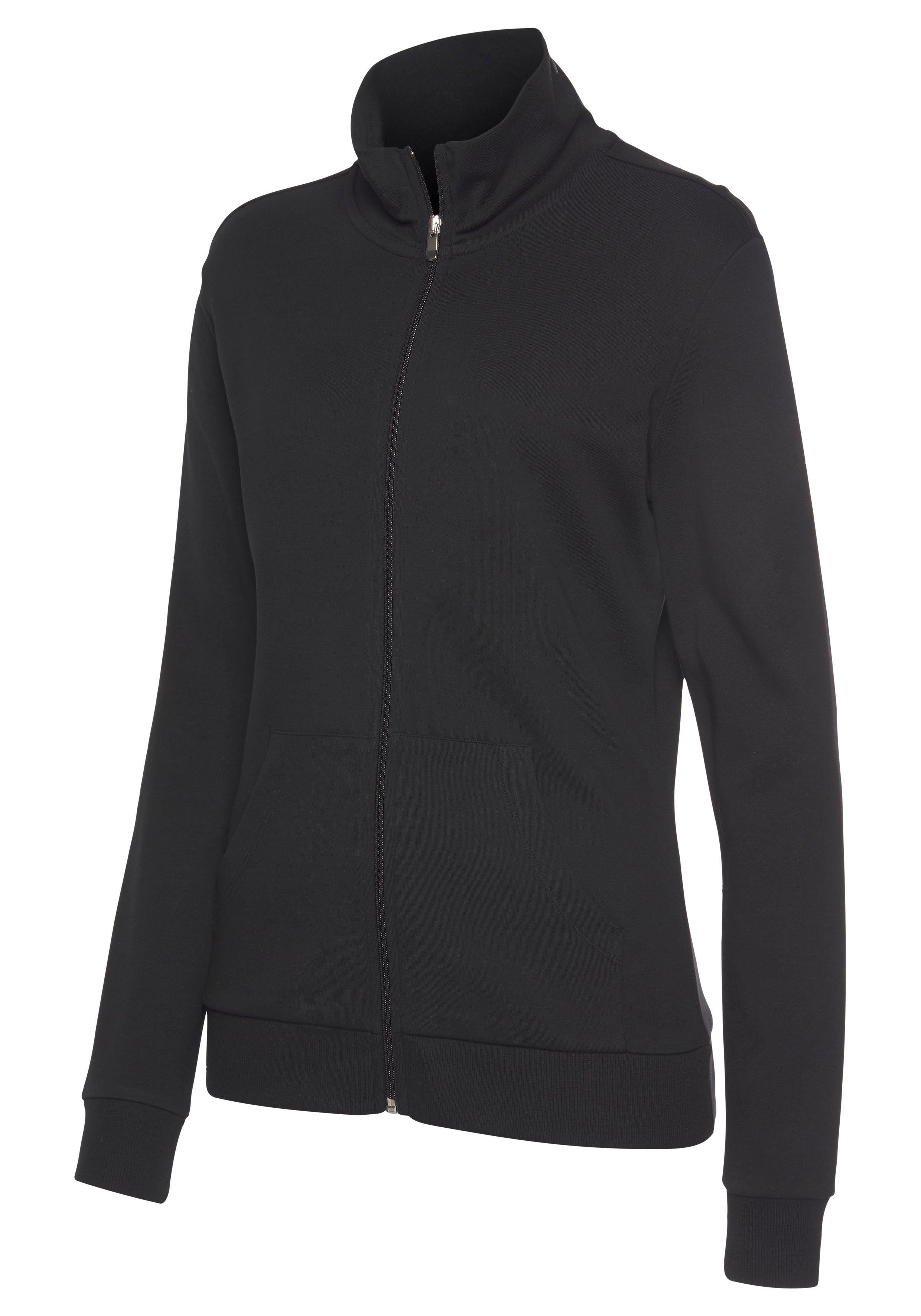 Bench. Loungewear Sweatvest met glanzende logo-borduurwerk op de staande kraag loungepak