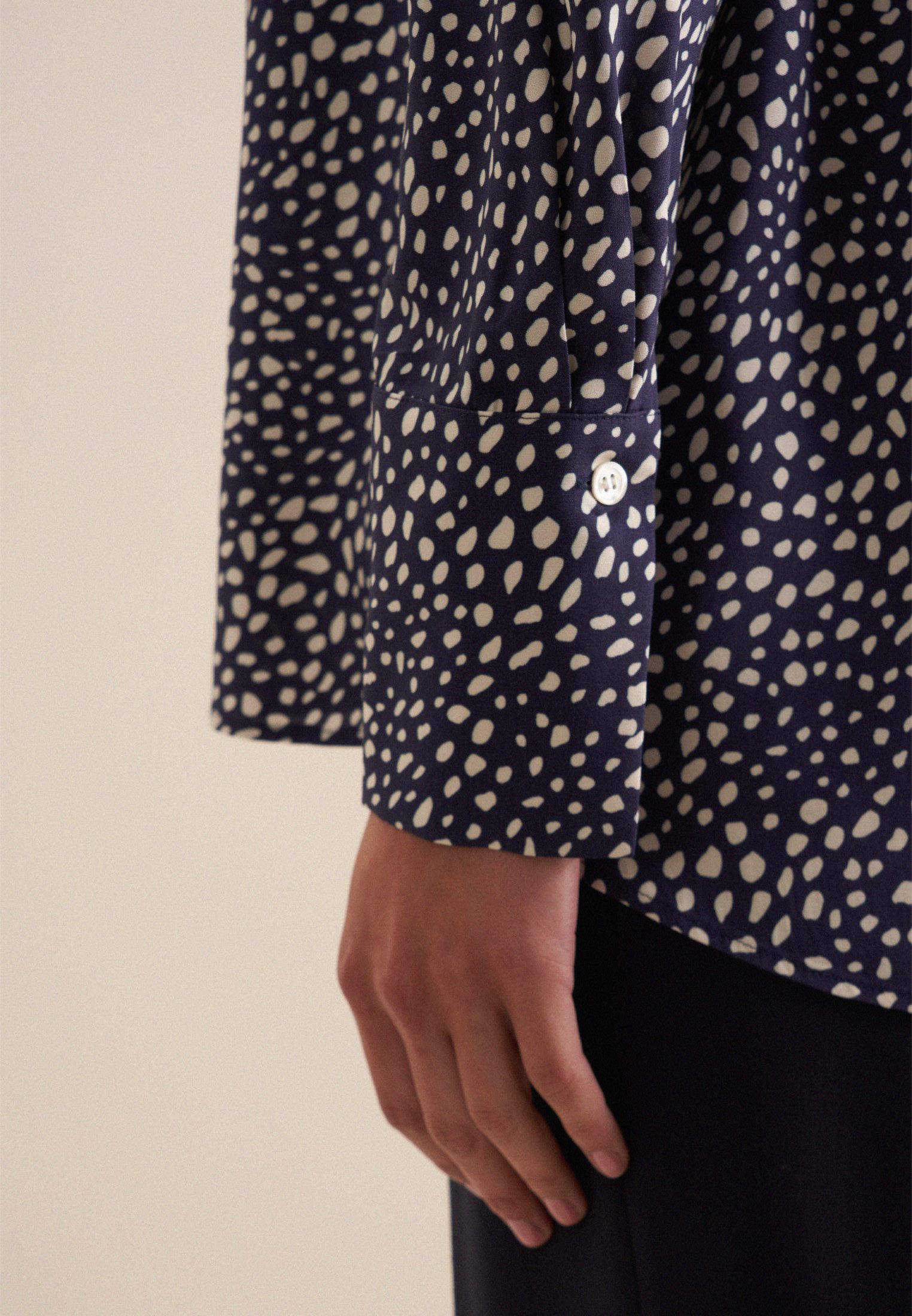 seidensticker Klassieke blouse Zwarte roos Tuniek print