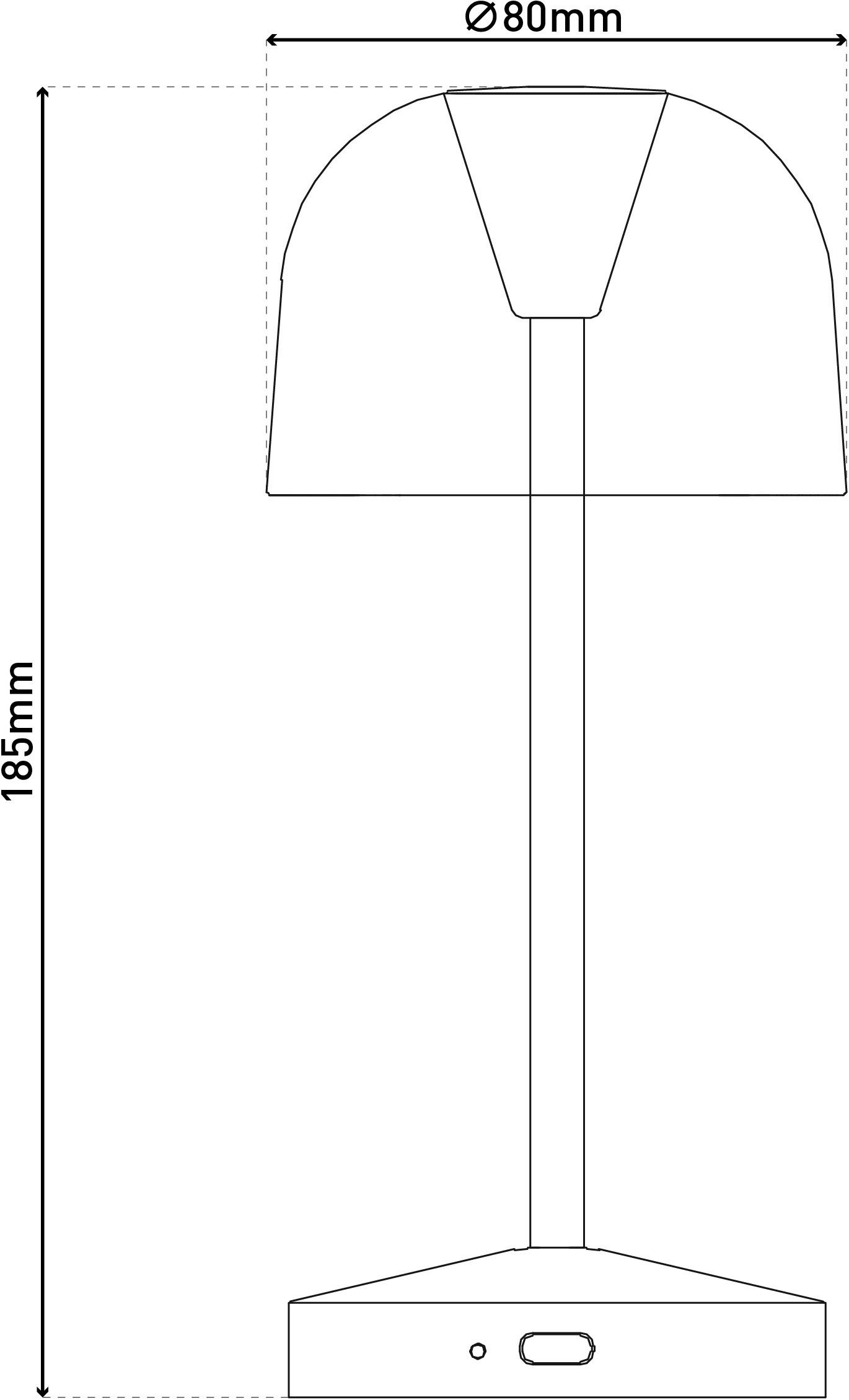 näve Led-tafellamp Gomba 18,5 cm 2-delig set, oplaadbaar, usb-kabel, geheugenfunctie, traploos dimbaar (2 stuks)