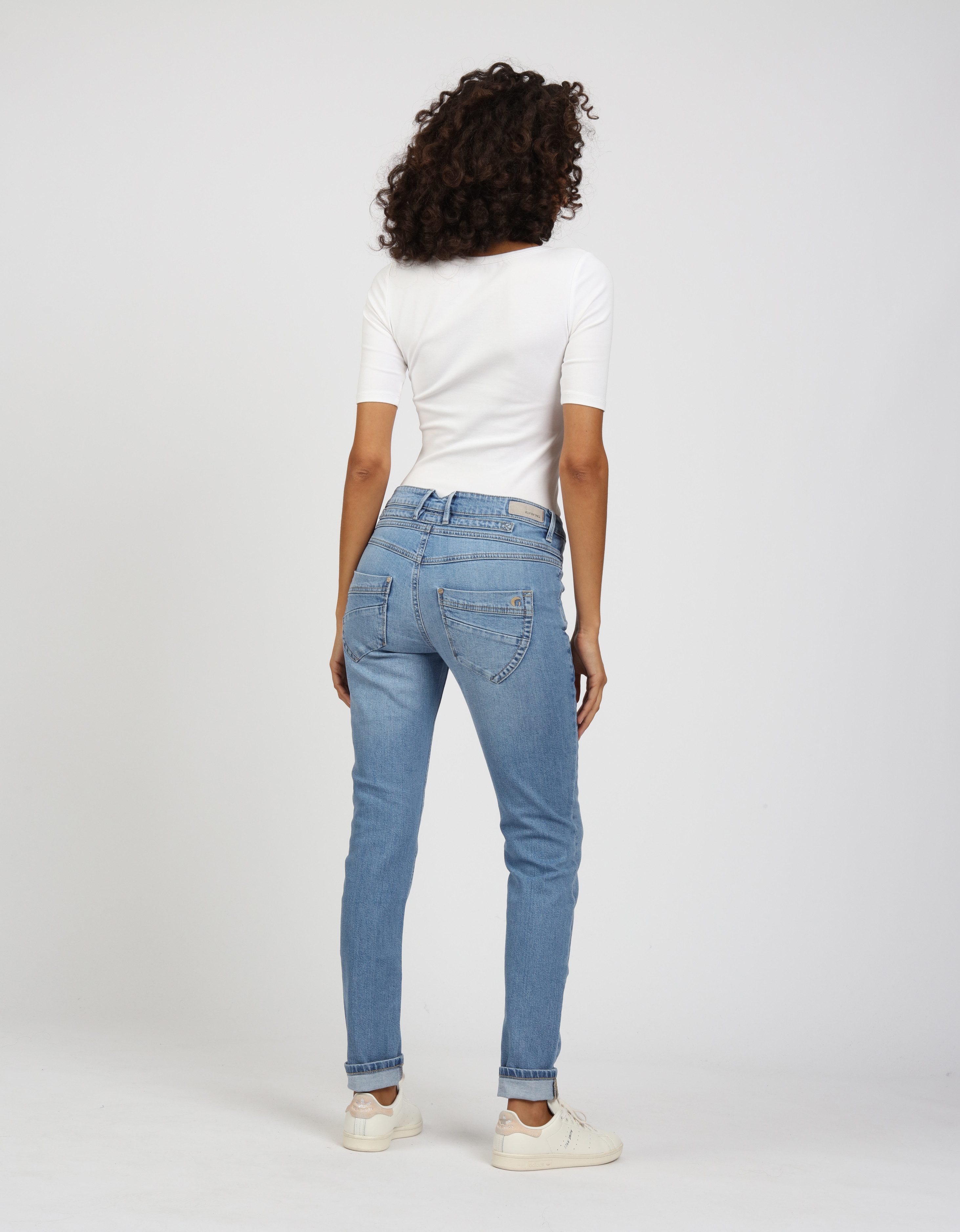 GANG Skinny fit jeans 94Medina met stijlvolle, half open knoopsluiting