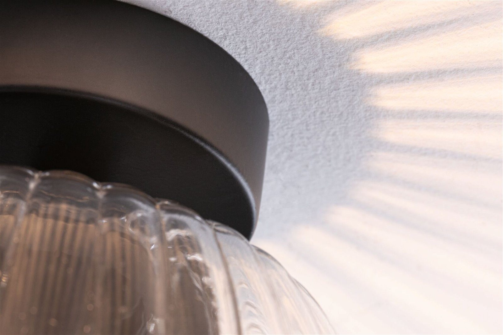 Paulmann Plafondlamp Ruya IP44 E14 230V max. 20W Glas, Zwart mat (1 stuk)