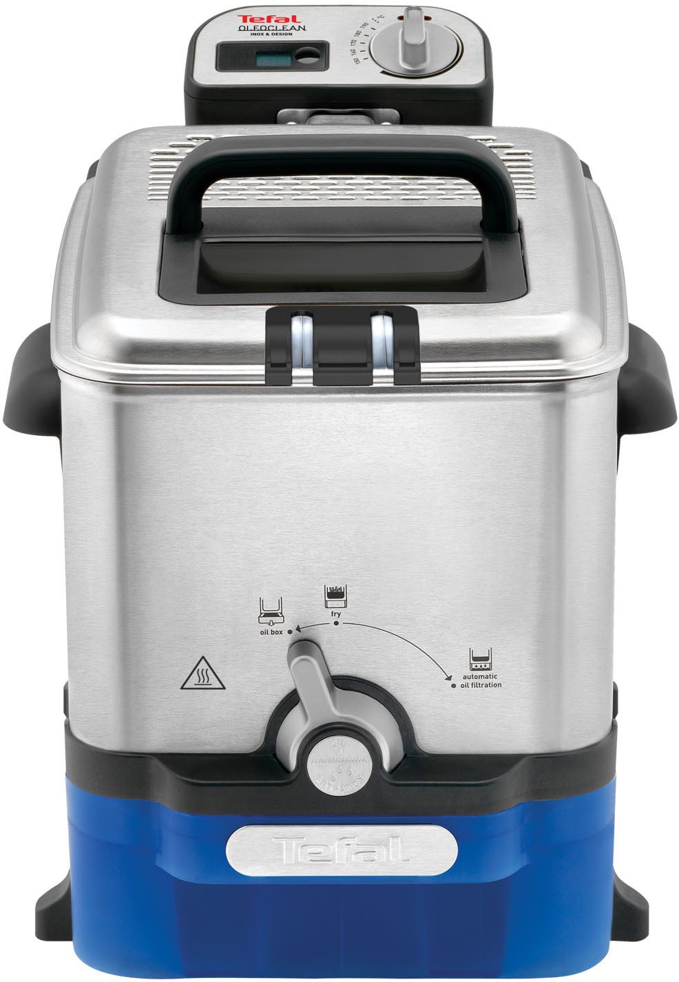 Tefal Friteuse Oleoclean Pro Inox & Design 1,2 kg, uitneembare oliecontainer, automatische oliefiltering, fr8040
