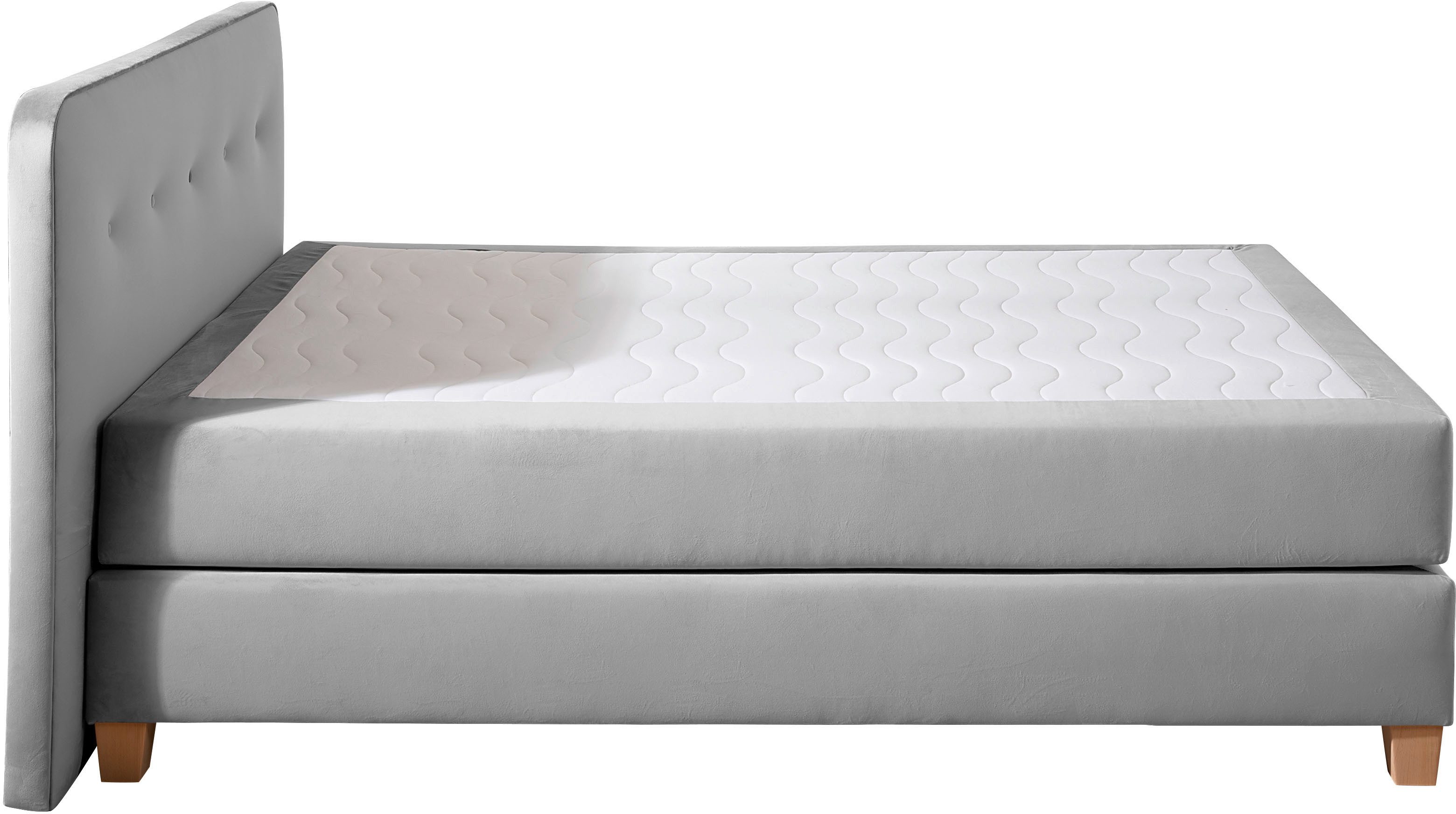 Home affaire Boxspring Fargo inclusief topper, in 3 soorten matrassen, in fluweel of structuurstof