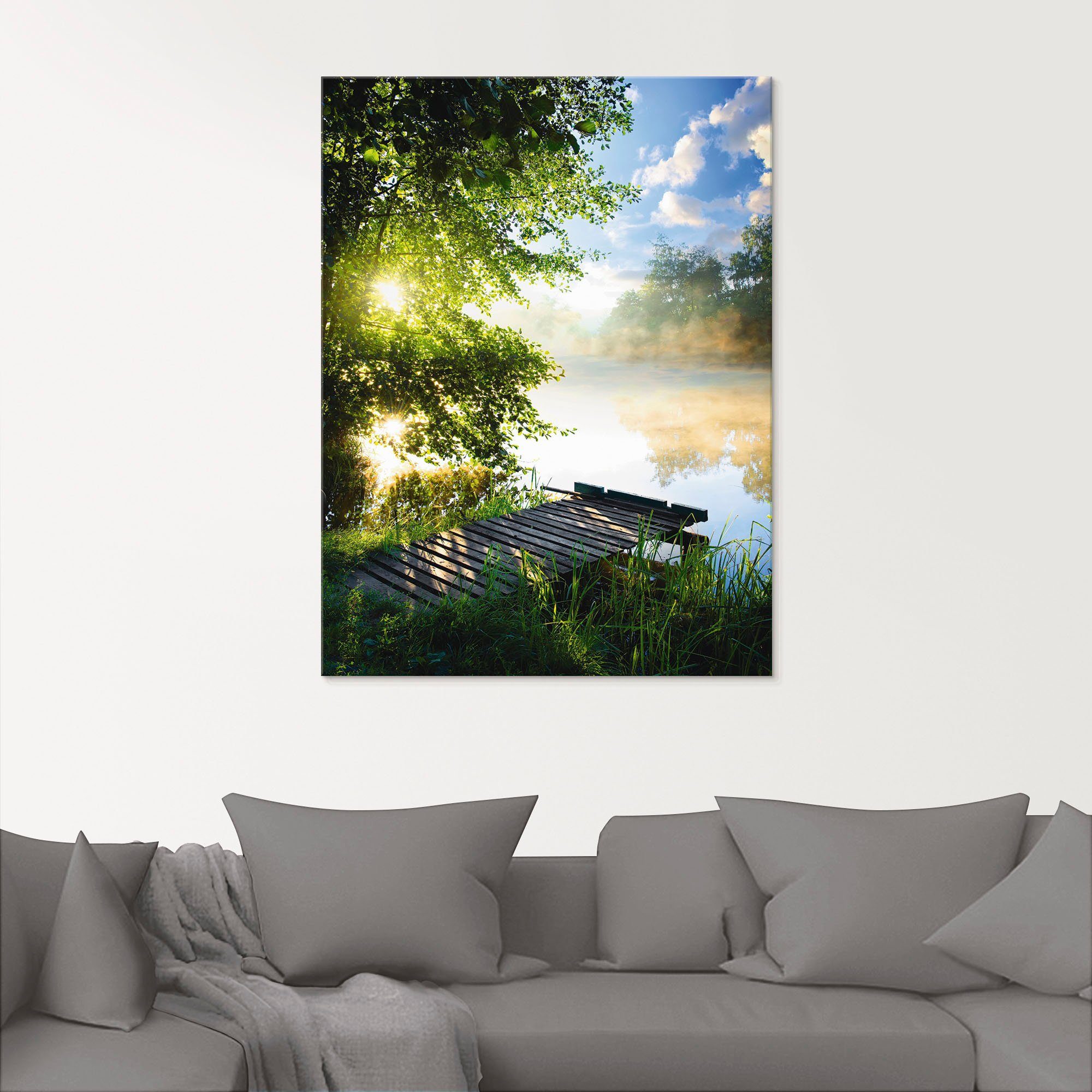 Artland Print op glas Stijger in de ochtend in verschillende maten