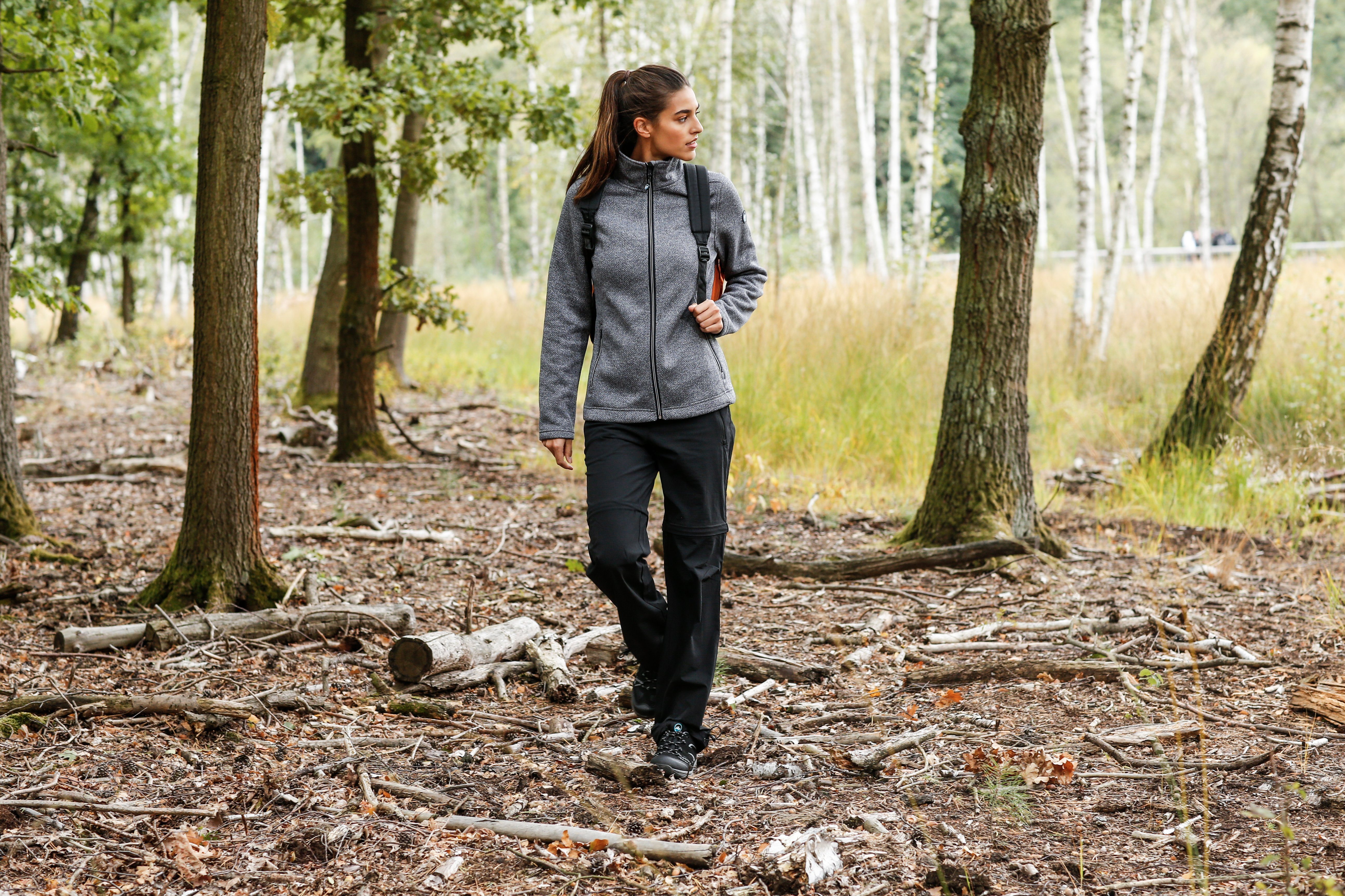 Polarino Gebreid fleecejack voor de herfst, van warm materiaal, sportieve stijl