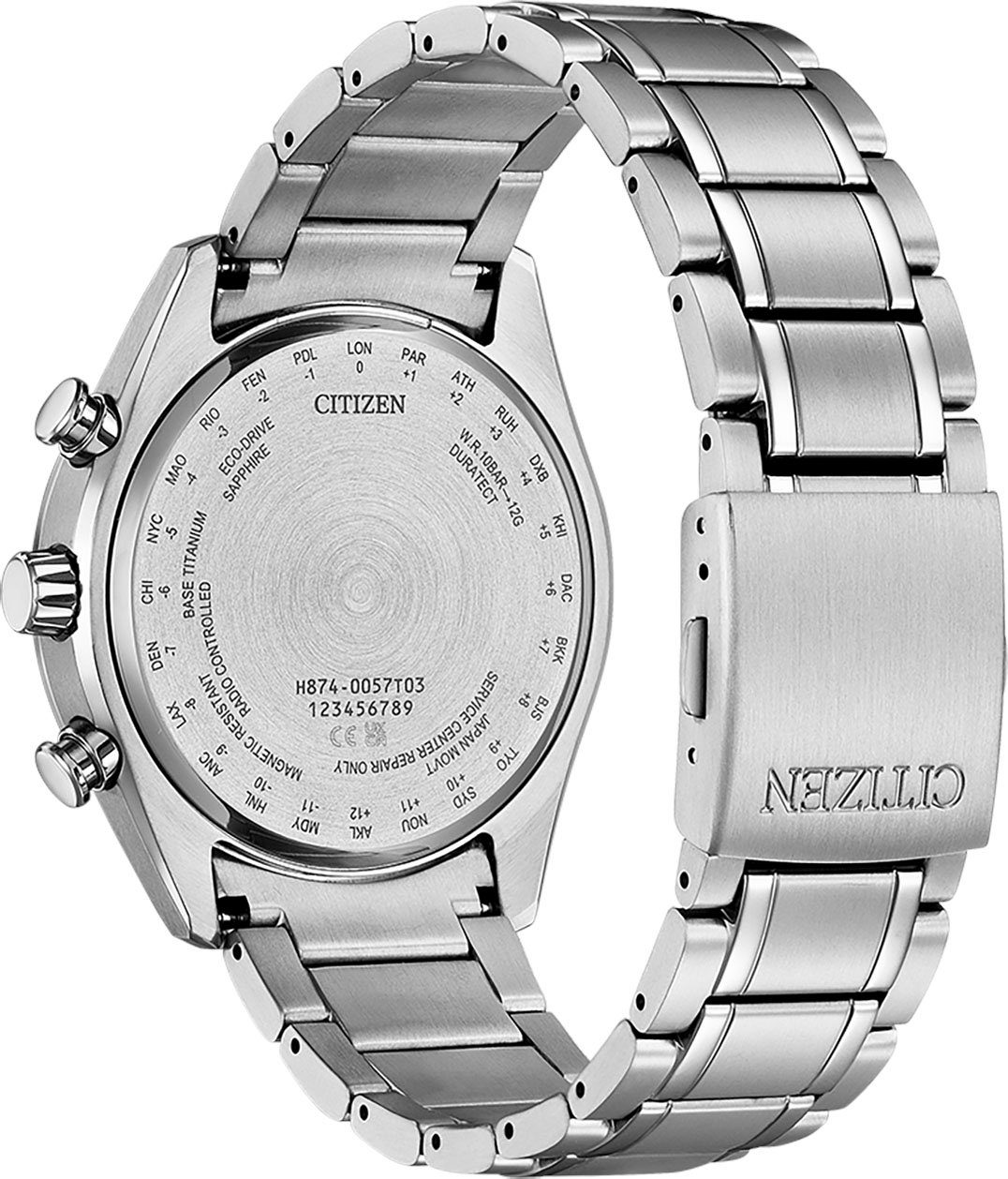 Citizen Radiografische chronograaf Tsuki-yomi Polshorloge, herenhorloge, solar, titanium, stopwatchfunctie, maanfase